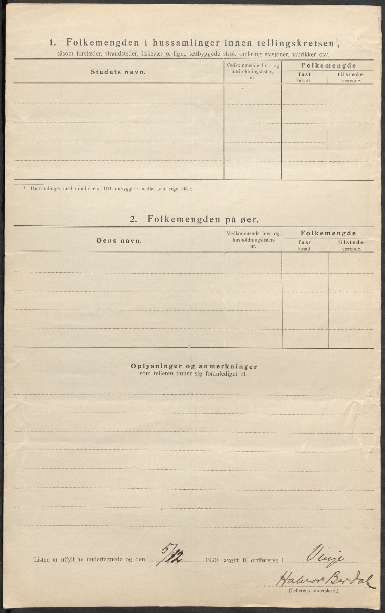 SAKO, 1920 census for Vinje, 1920, p. 24