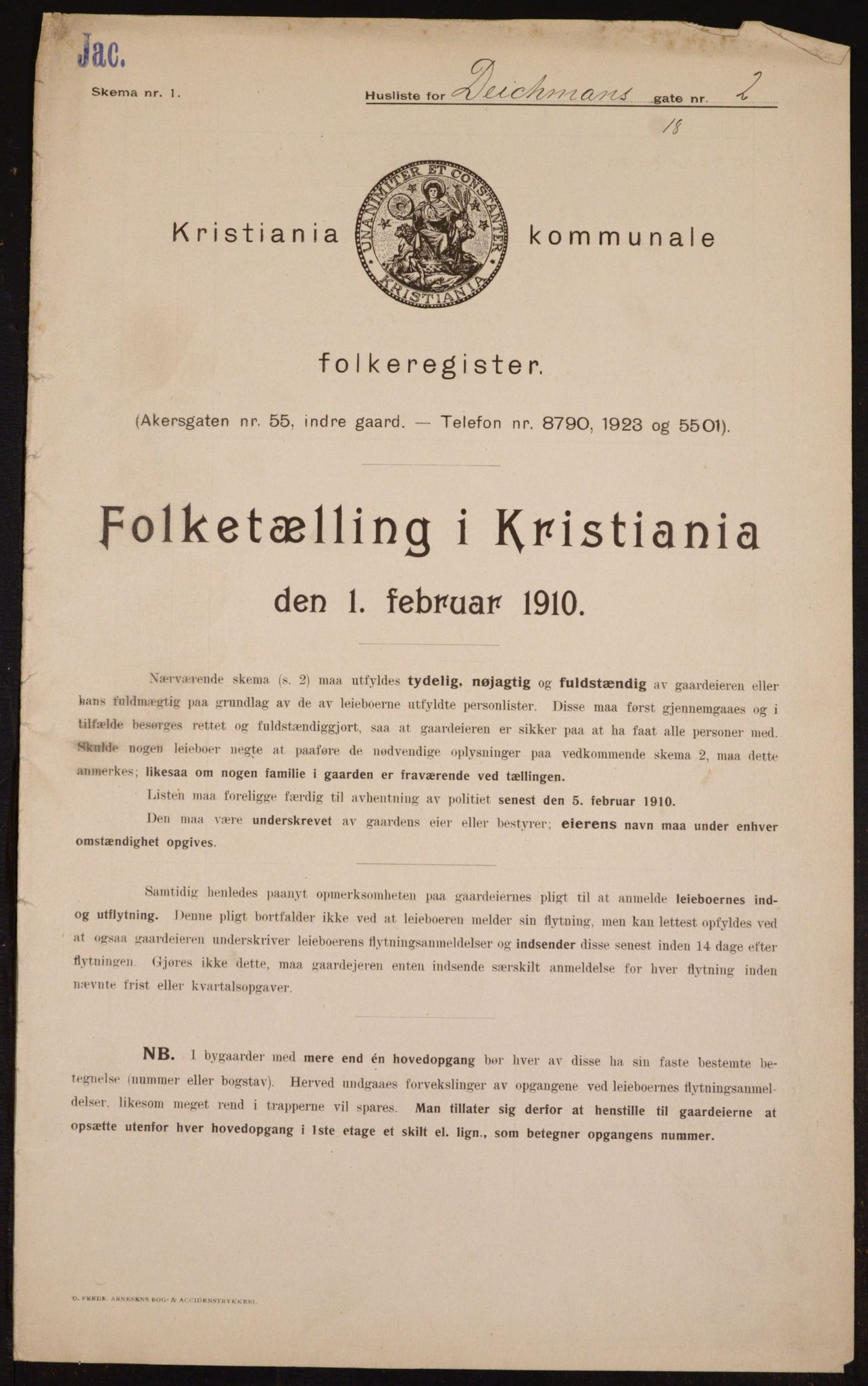 OBA, Municipal Census 1910 for Kristiania, 1910, p. 14756