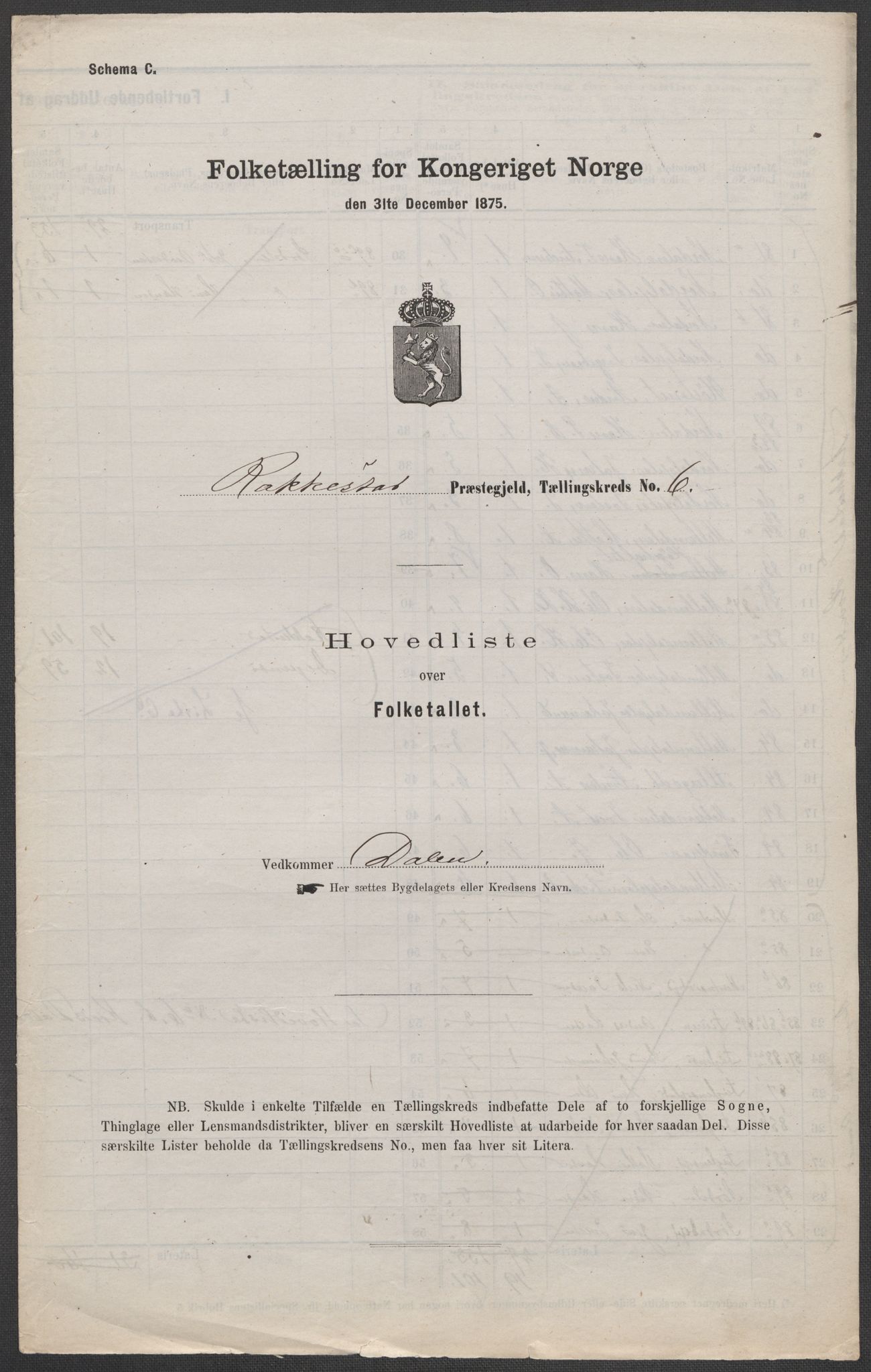 RA, 1875 census for 0128P Rakkestad, 1875, p. 19