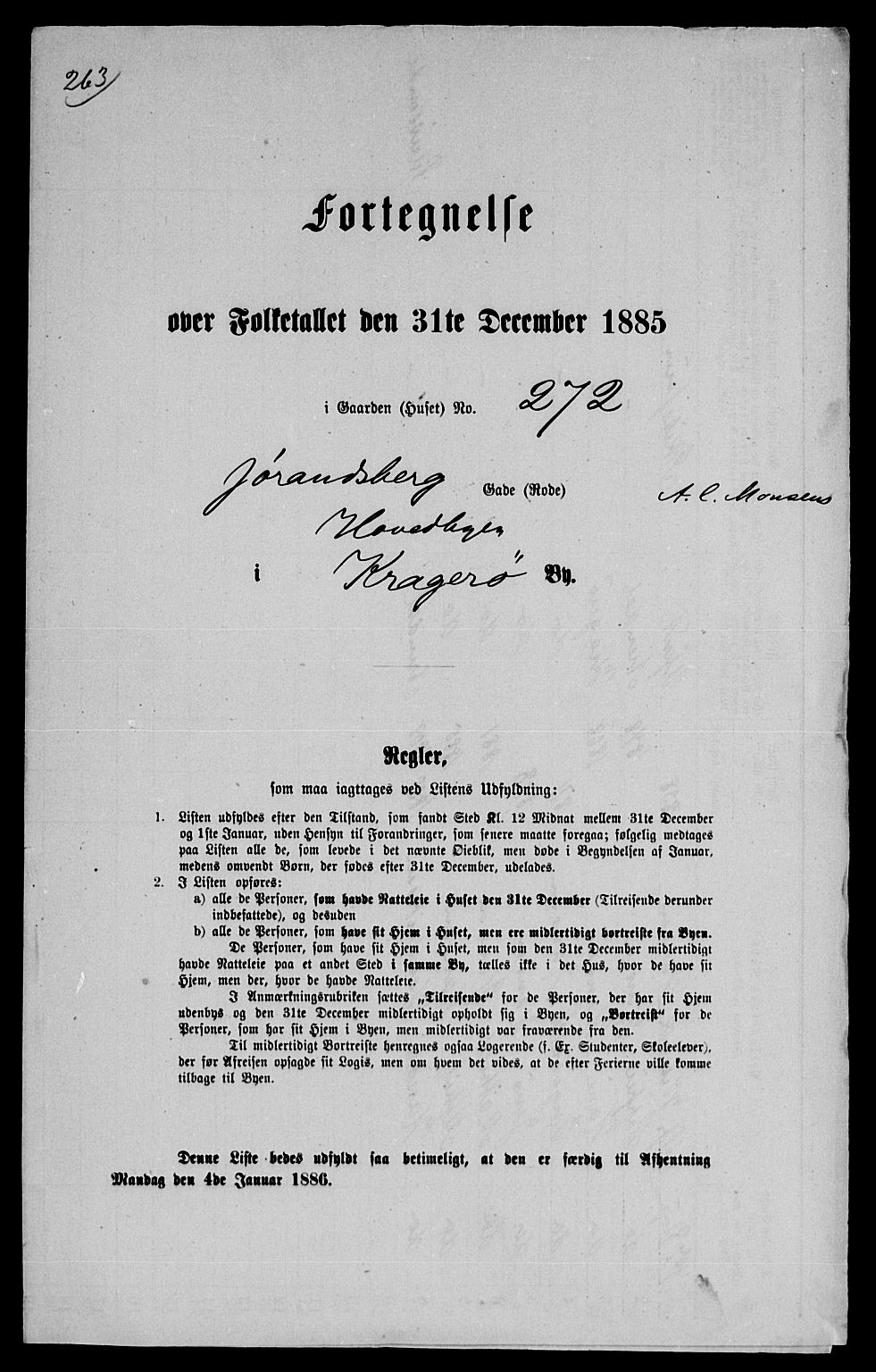 SAKO, 1885 census for 0801 Kragerø, 1885, p. 1553