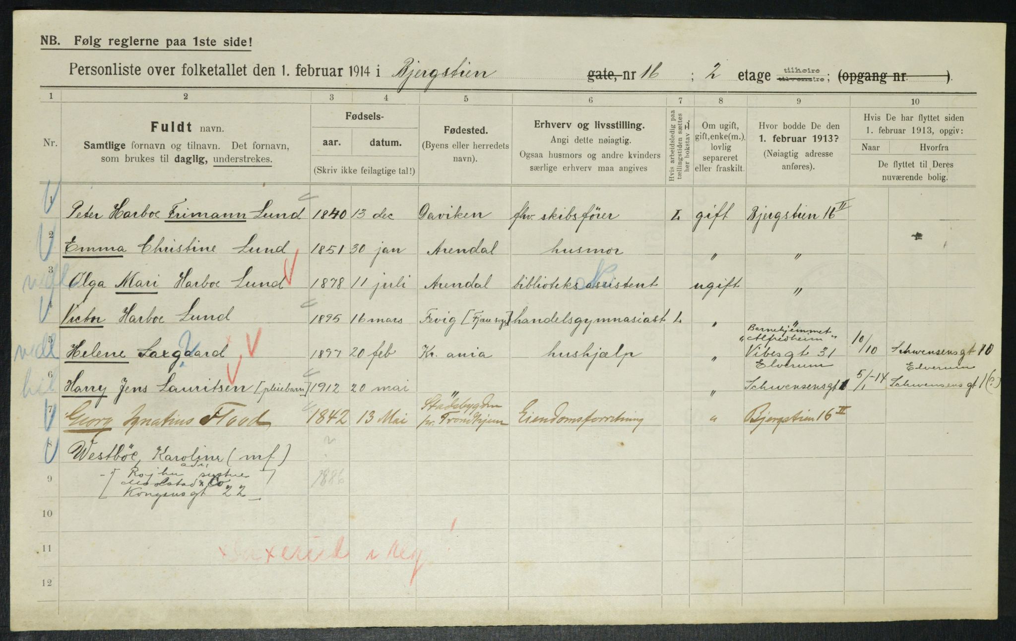 OBA, Municipal Census 1914 for Kristiania, 1914, p. 4561