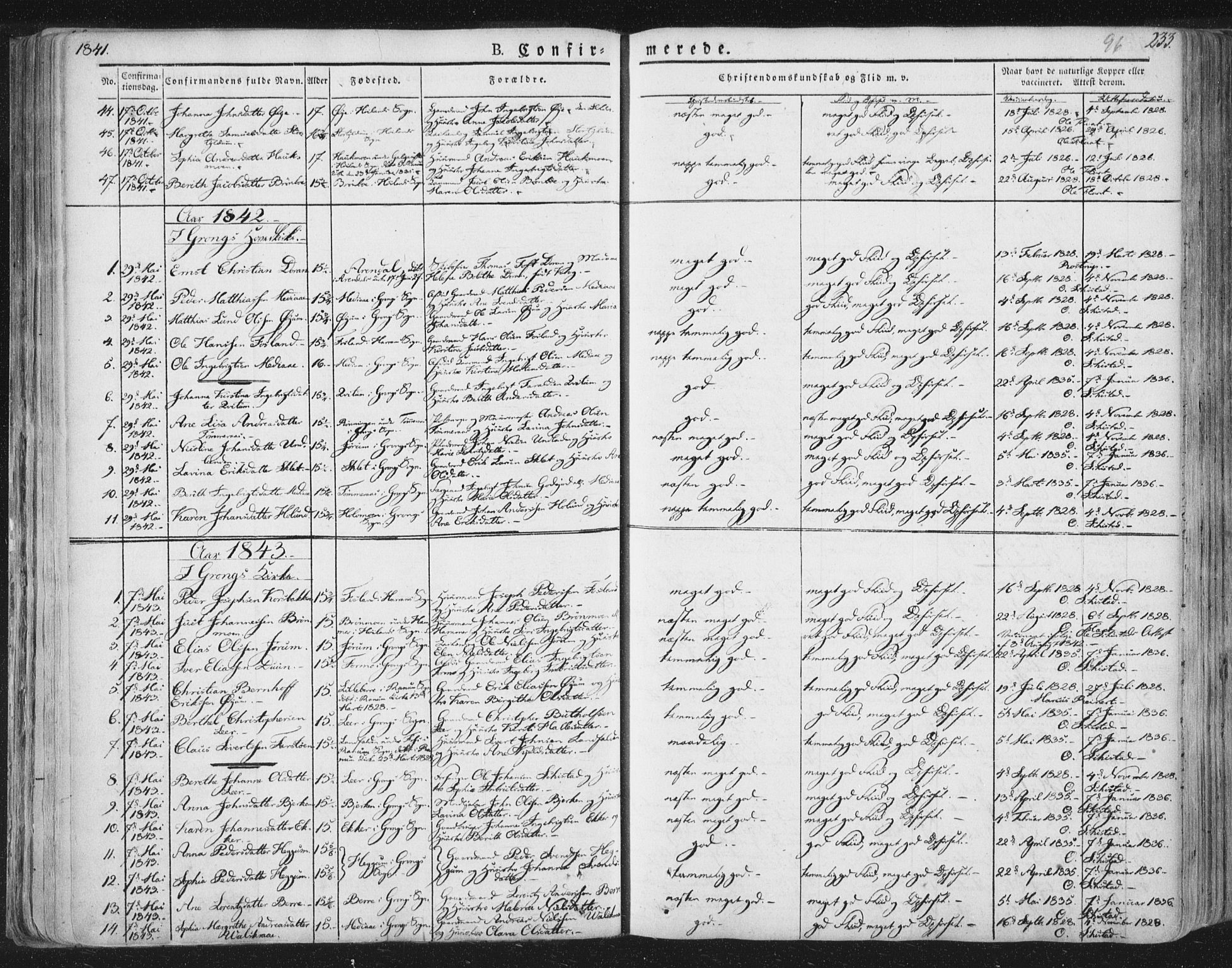 Ministerialprotokoller, klokkerbøker og fødselsregistre - Nord-Trøndelag, SAT/A-1458/758/L0513: Parish register (official) no. 758A02 /1, 1839-1868, p. 96
