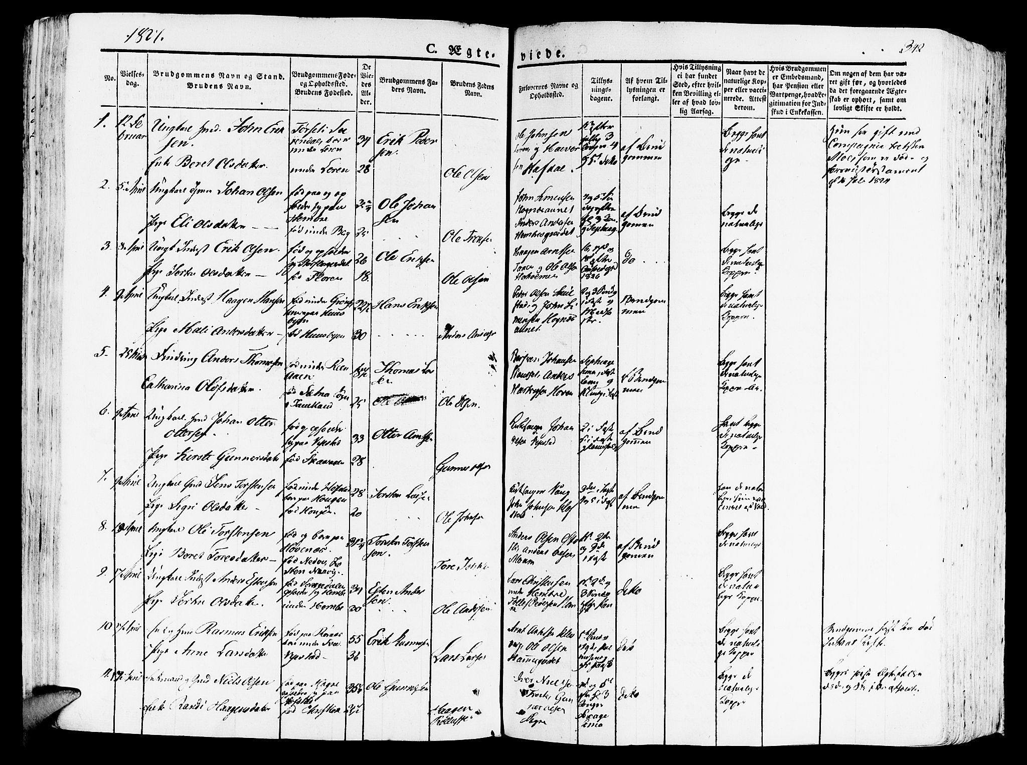 Ministerialprotokoller, klokkerbøker og fødselsregistre - Nord-Trøndelag, SAT/A-1458/709/L0070: Parish register (official) no. 709A10, 1820-1832, p. 342