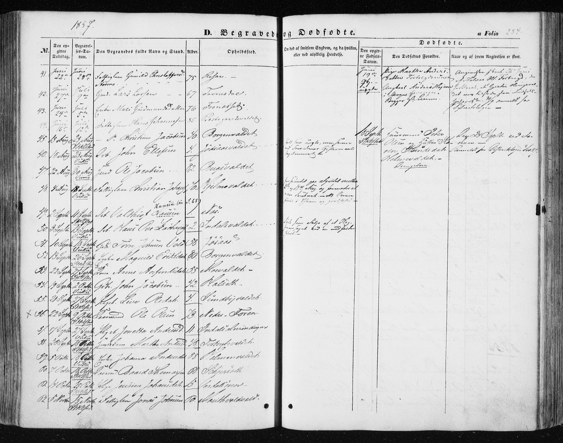 Ministerialprotokoller, klokkerbøker og fødselsregistre - Nord-Trøndelag, SAT/A-1458/723/L0240: Parish register (official) no. 723A09, 1852-1860, p. 284