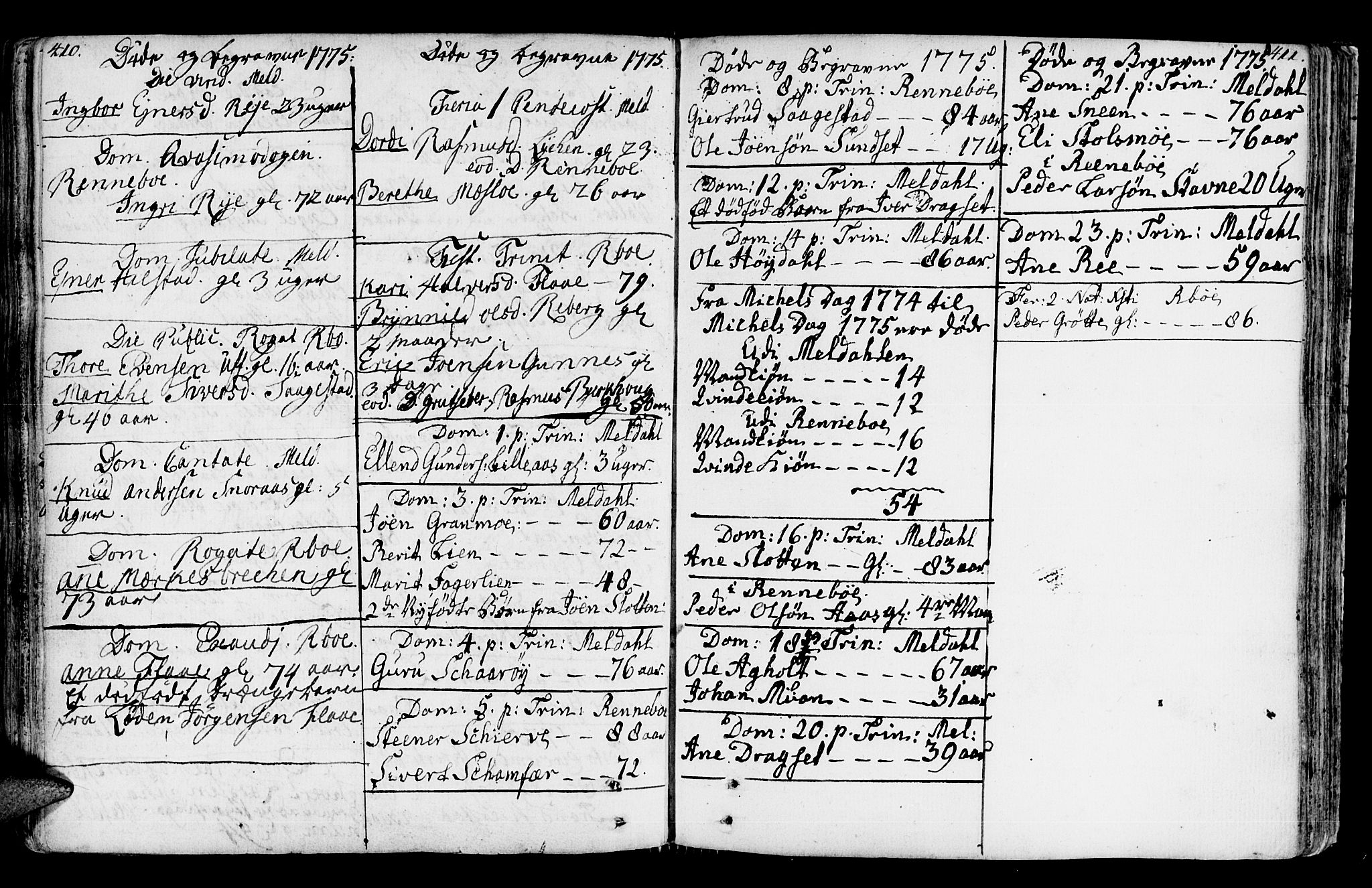 Ministerialprotokoller, klokkerbøker og fødselsregistre - Sør-Trøndelag, SAT/A-1456/672/L0851: Parish register (official) no. 672A04, 1751-1775, p. 410-411