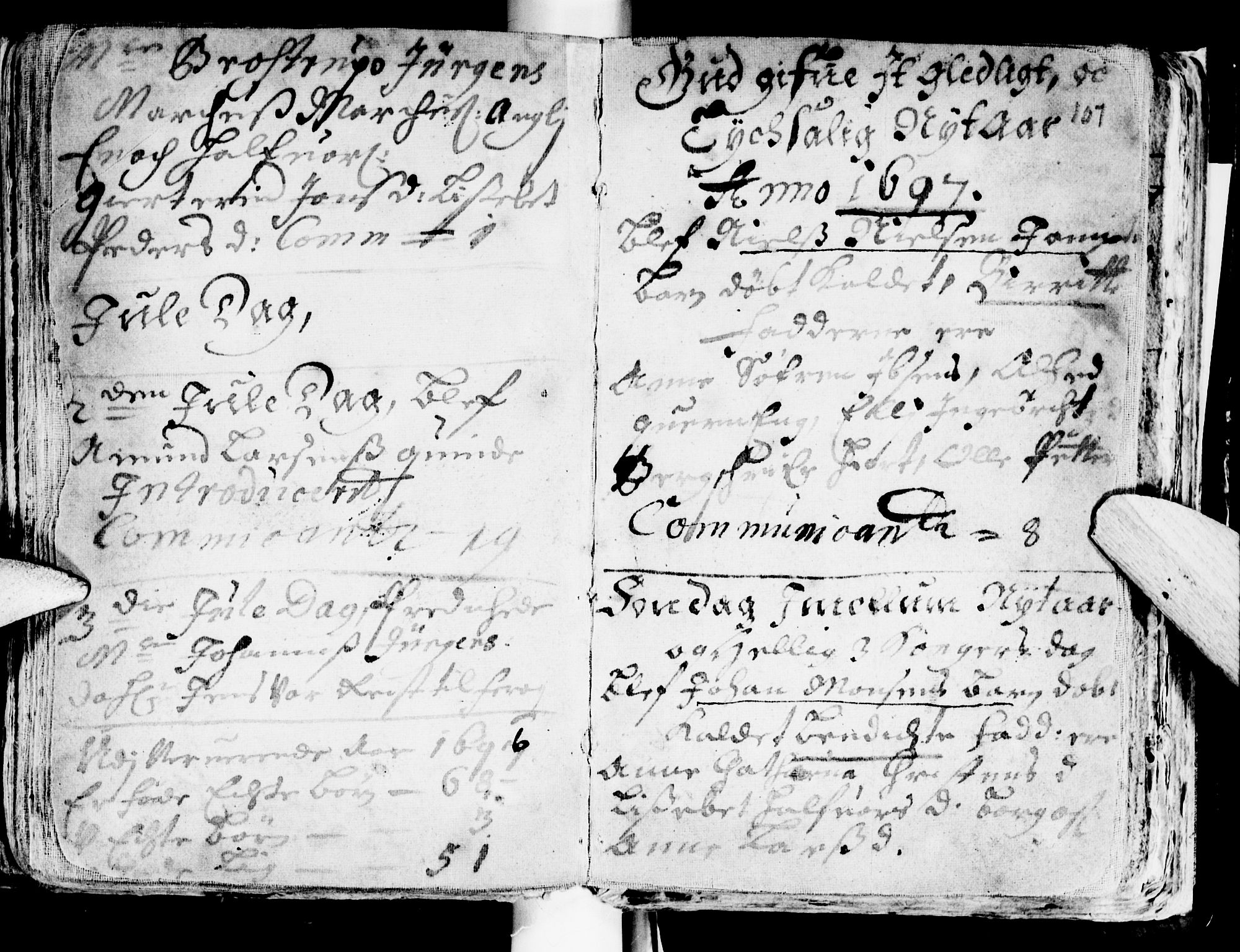 Ministerialprotokoller, klokkerbøker og fødselsregistre - Sør-Trøndelag, SAT/A-1456/681/L0923: Parish register (official) no. 681A01, 1691-1700, p. 107