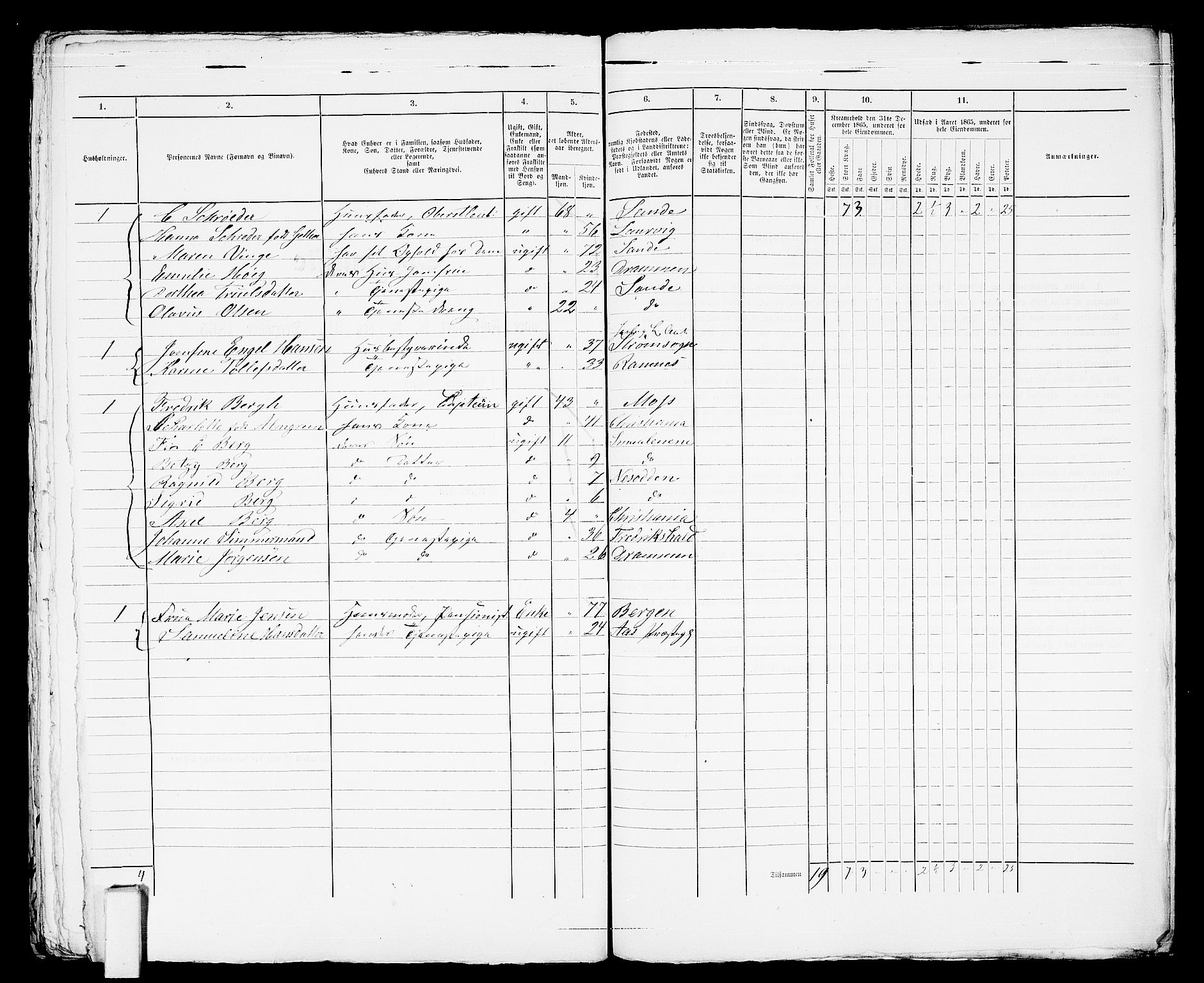 RA, 1865 census for Botne/Holmestrand, 1865, p. 414