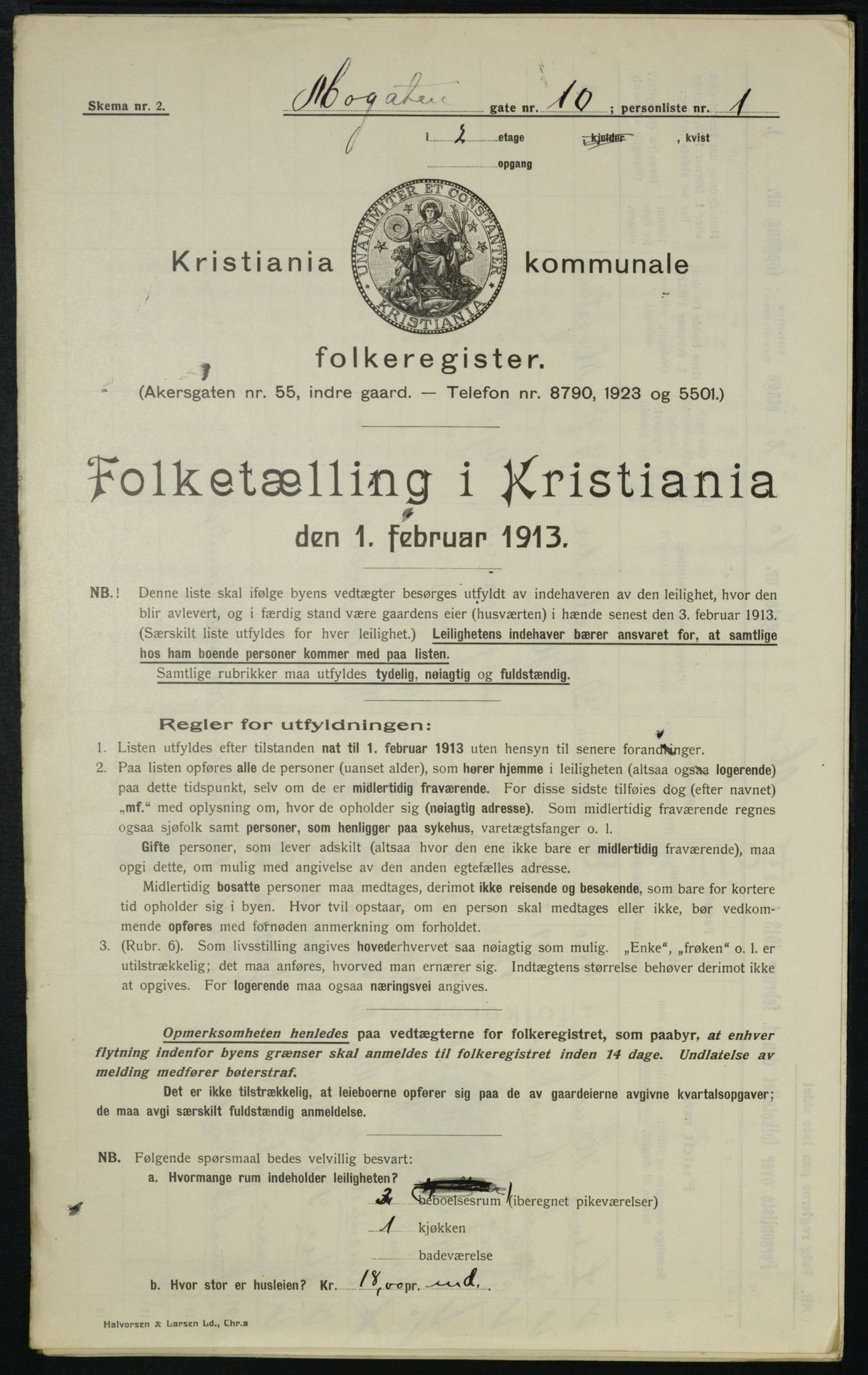 OBA, Municipal Census 1913 for Kristiania, 1913, p. 65321