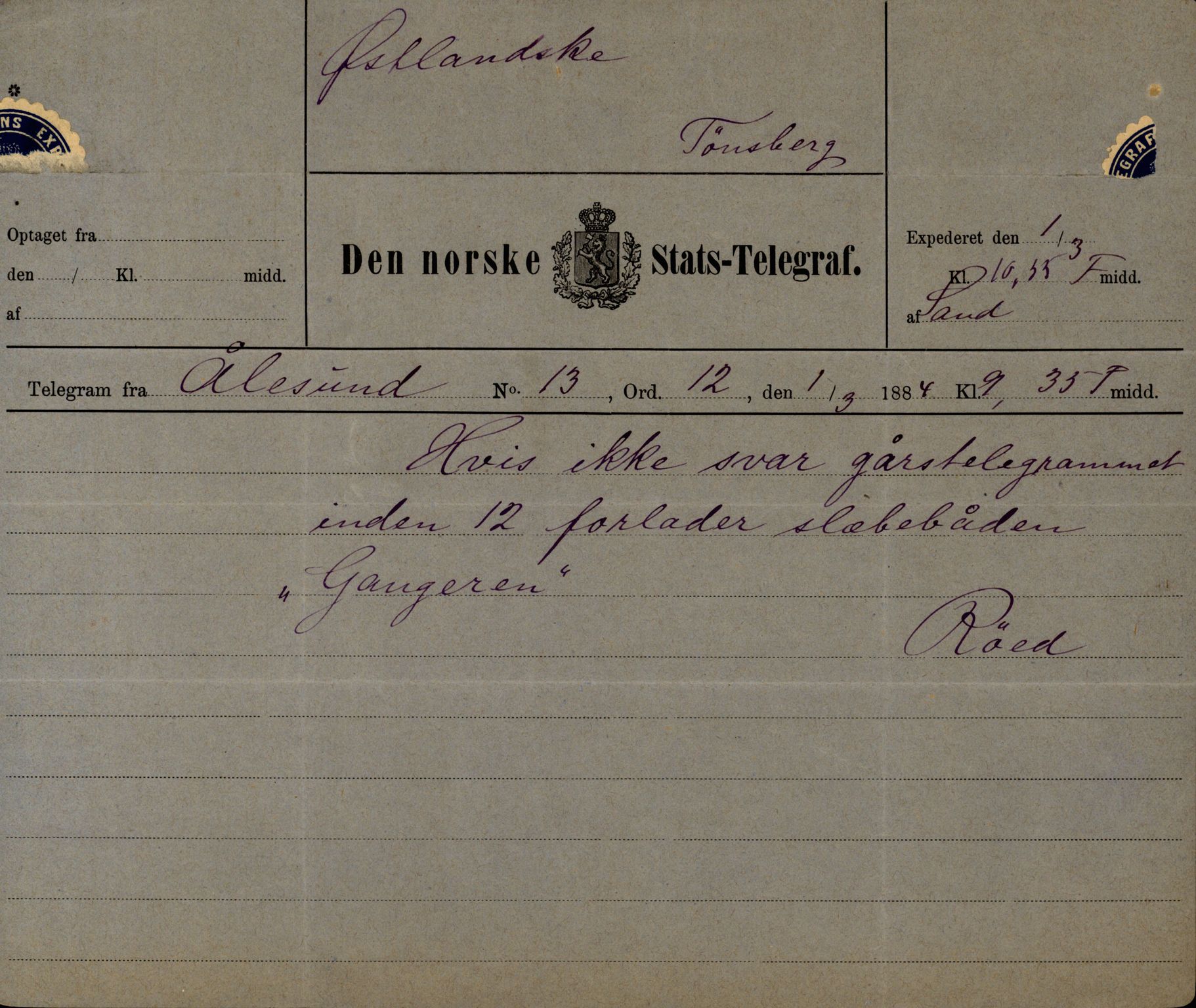 Pa 63 - Østlandske skibsassuranceforening, VEMU/A-1079/G/Ga/L0017/0011: Havaridokumenter / Andover, Amicitia, Bratsberg, Ganger Rolf, 1884, p. 106