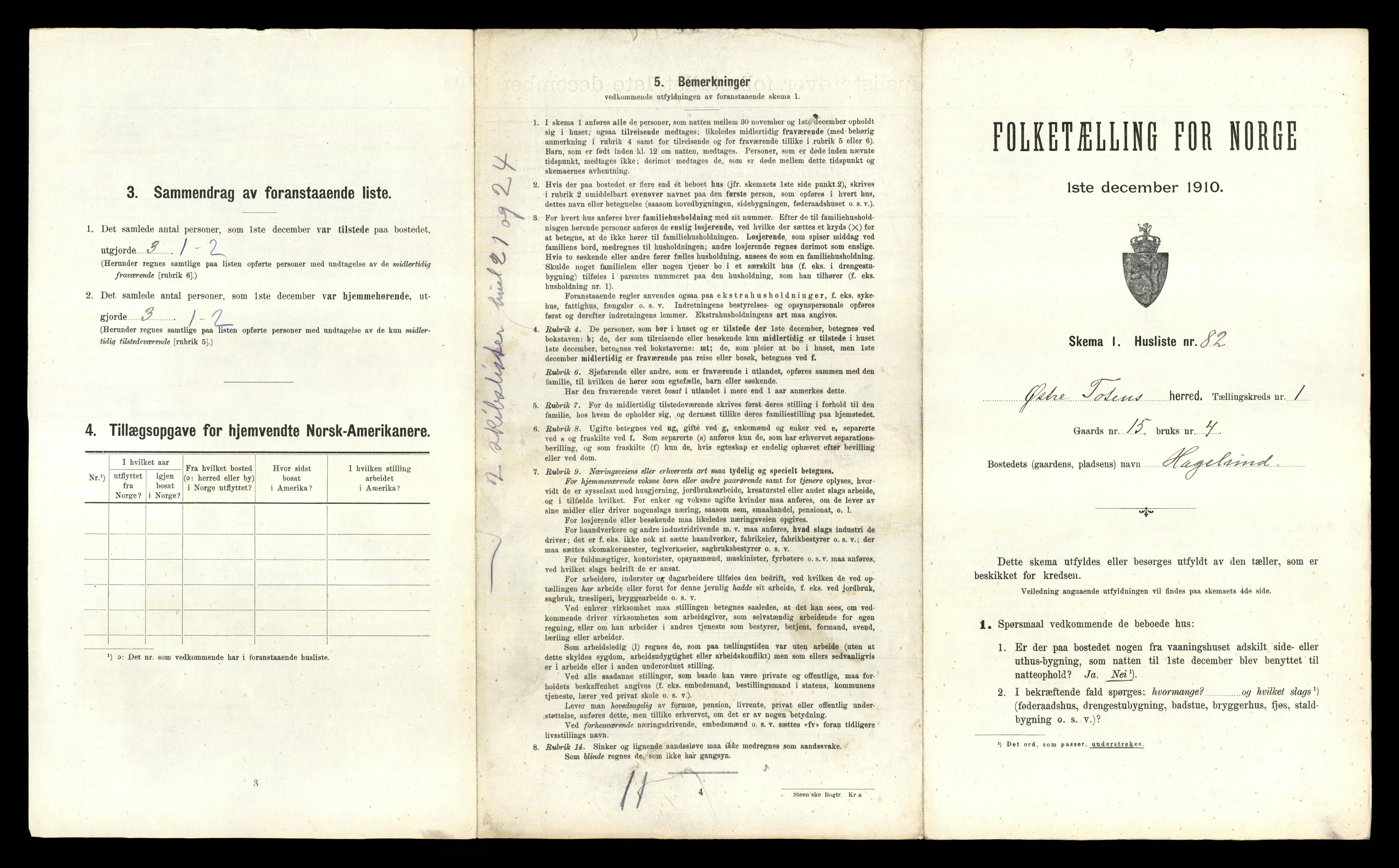 RA, 1910 census for Østre Toten, 1910, p. 229