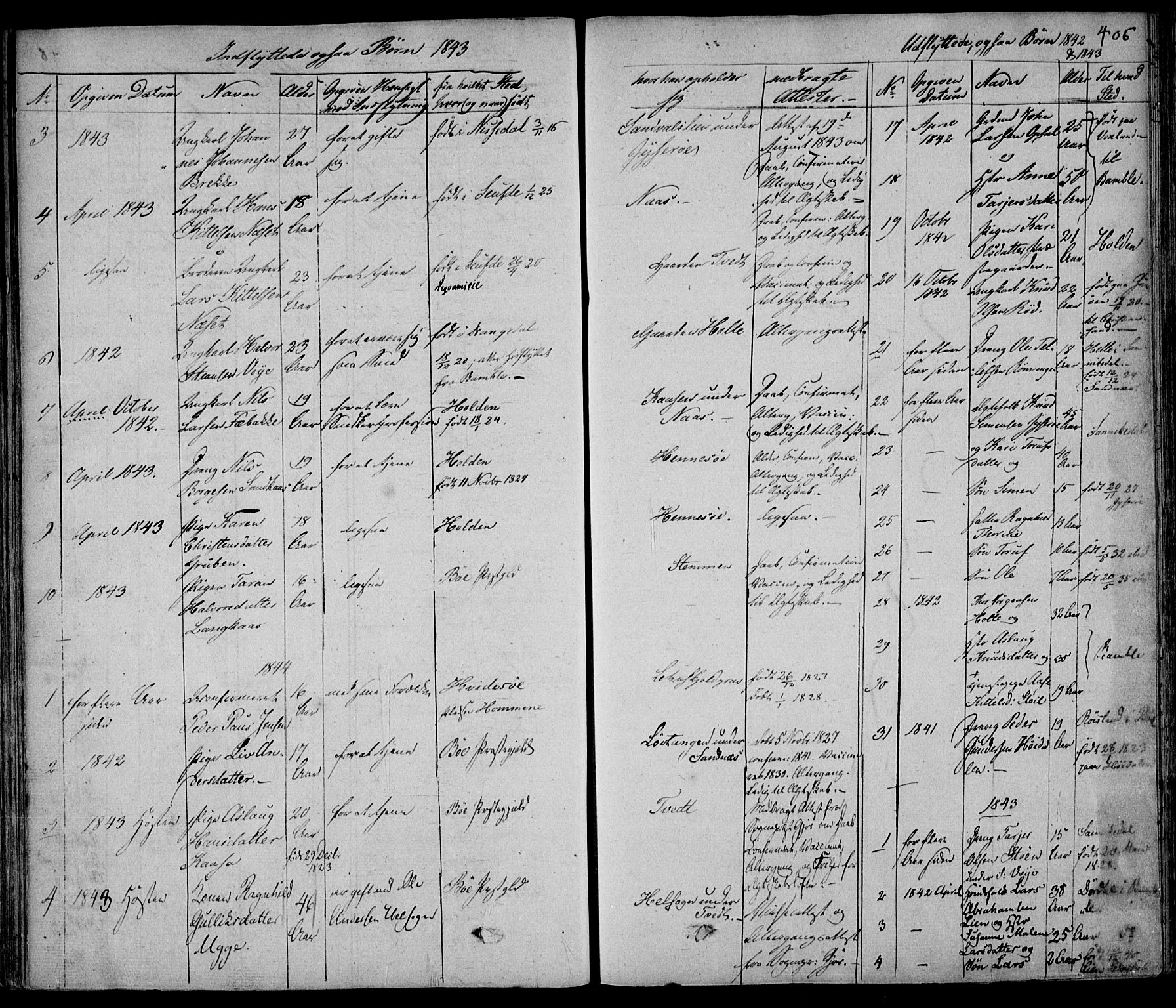 Drangedal kirkebøker, AV/SAKO-A-258/F/Fa/L0007a: Parish register (official) no. 7a, 1837-1856, p. 406