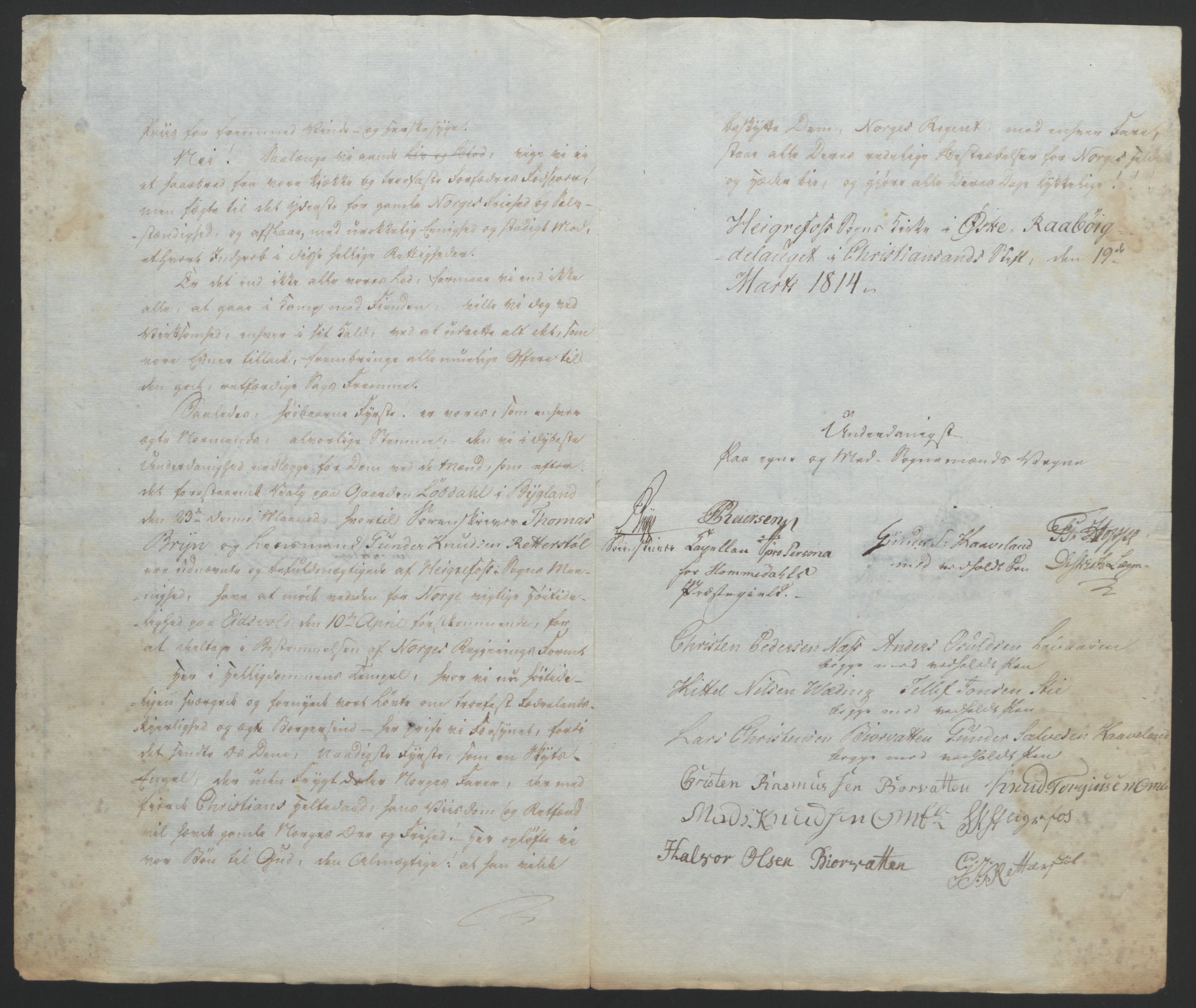 Statsrådssekretariatet, RA/S-1001/D/Db/L0008: Fullmakter for Eidsvollsrepresentantene i 1814. , 1814, p. 116