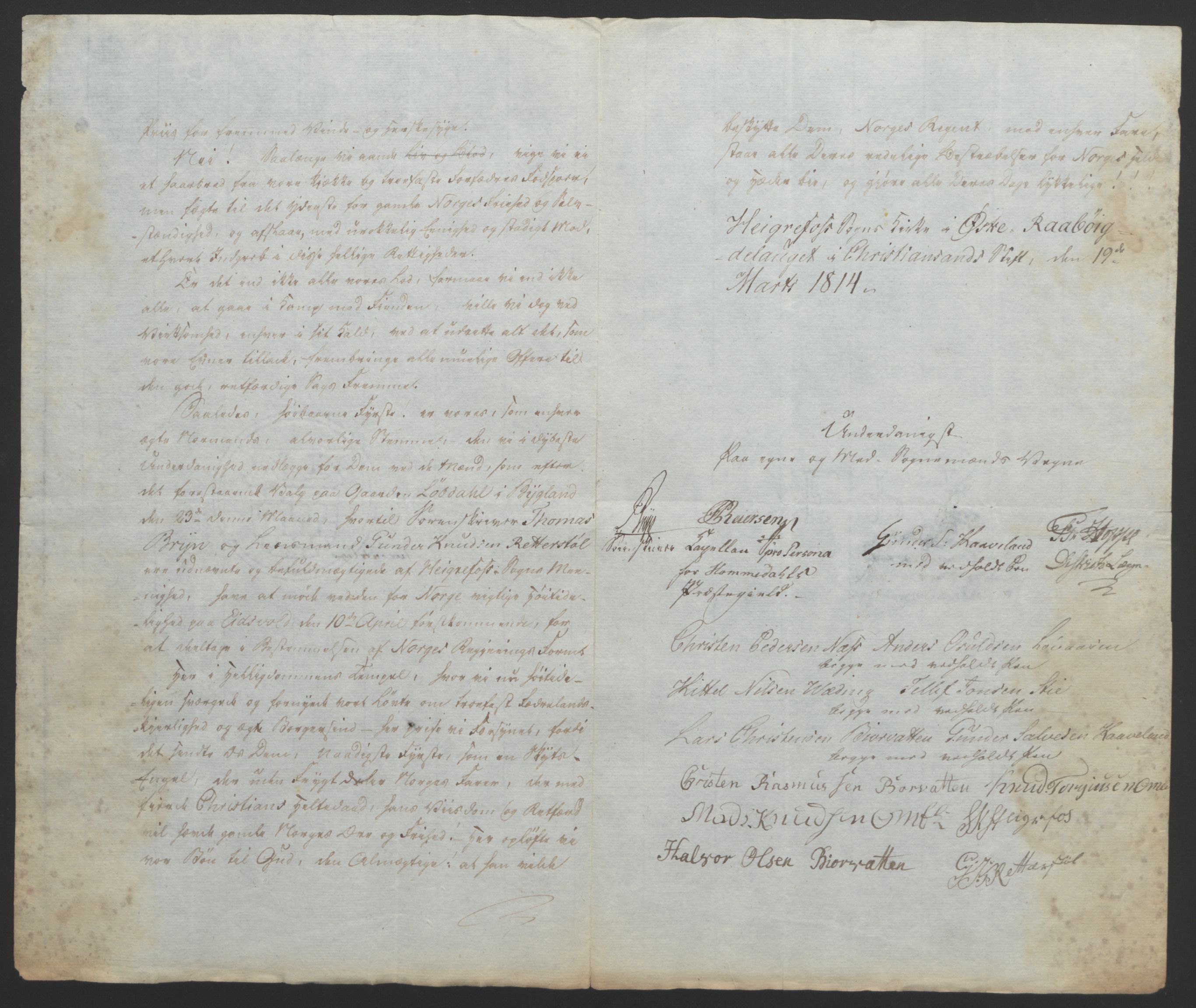 Statsrådssekretariatet, AV/RA-S-1001/D/Db/L0008: Fullmakter for Eidsvollsrepresentantene i 1814. , 1814, p. 116
