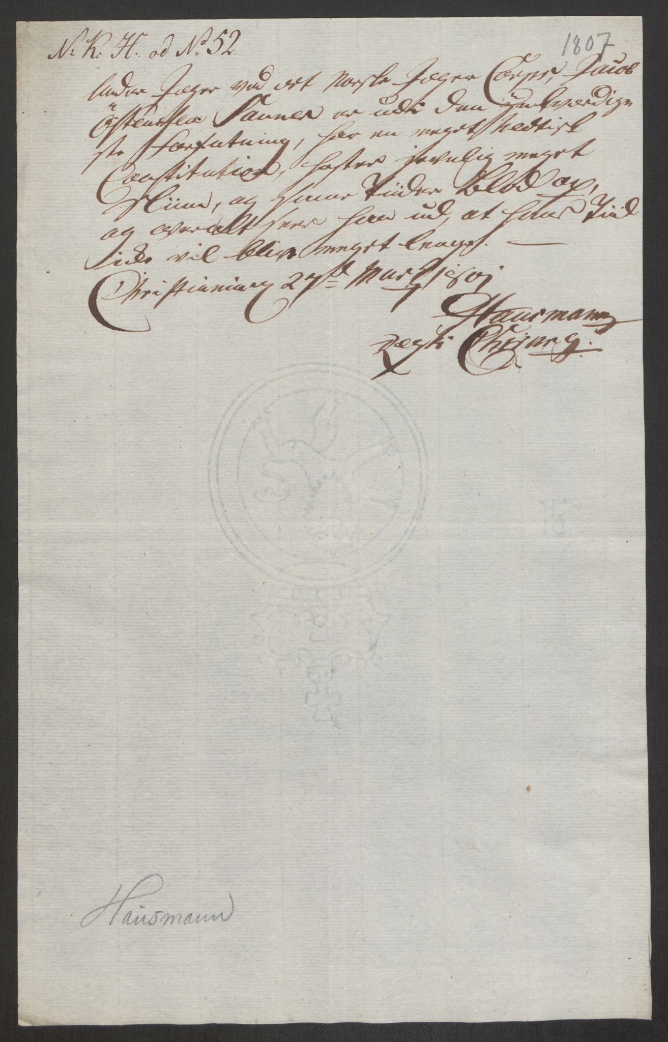 Forsvaret, Den norske kvesthuskasse/krigshospitalkasse, AV/RA-RAFA-1887/F/Fa/L0017: Innkomne brev:, 1782-1807, p. 800