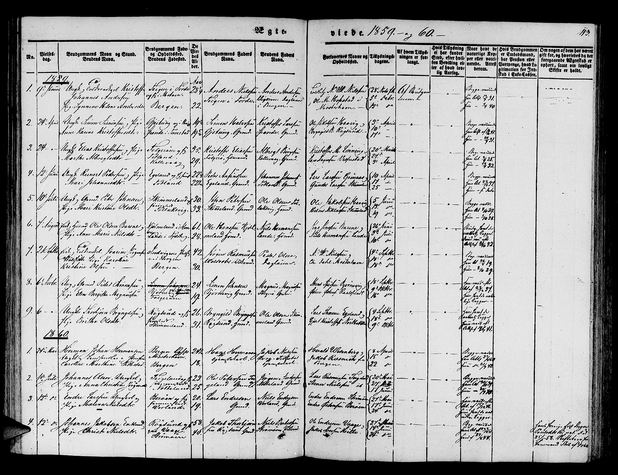 Finnås sokneprestembete, SAB/A-99925/H/Ha/Hab/Haba/L0001: Parish register (copy) no. A 1, 1851-1873, p. 113