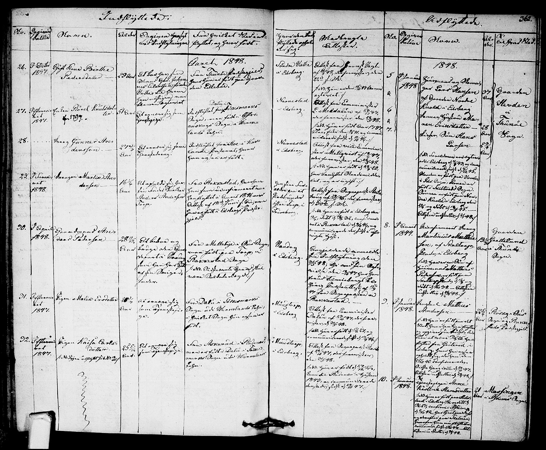 Eidsberg prestekontor Kirkebøker, AV/SAO-A-10905/F/Fa/L0008: Parish register (official) no. I 8, 1832-1848, p. 362