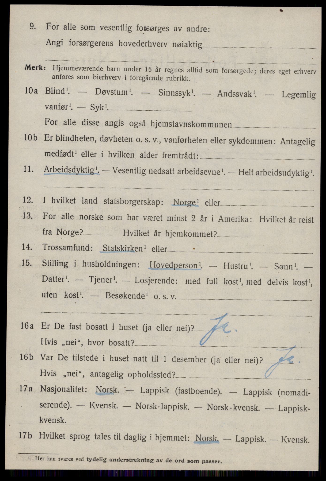 SAT, 1920 census for Jøssund, 1920, p. 1327