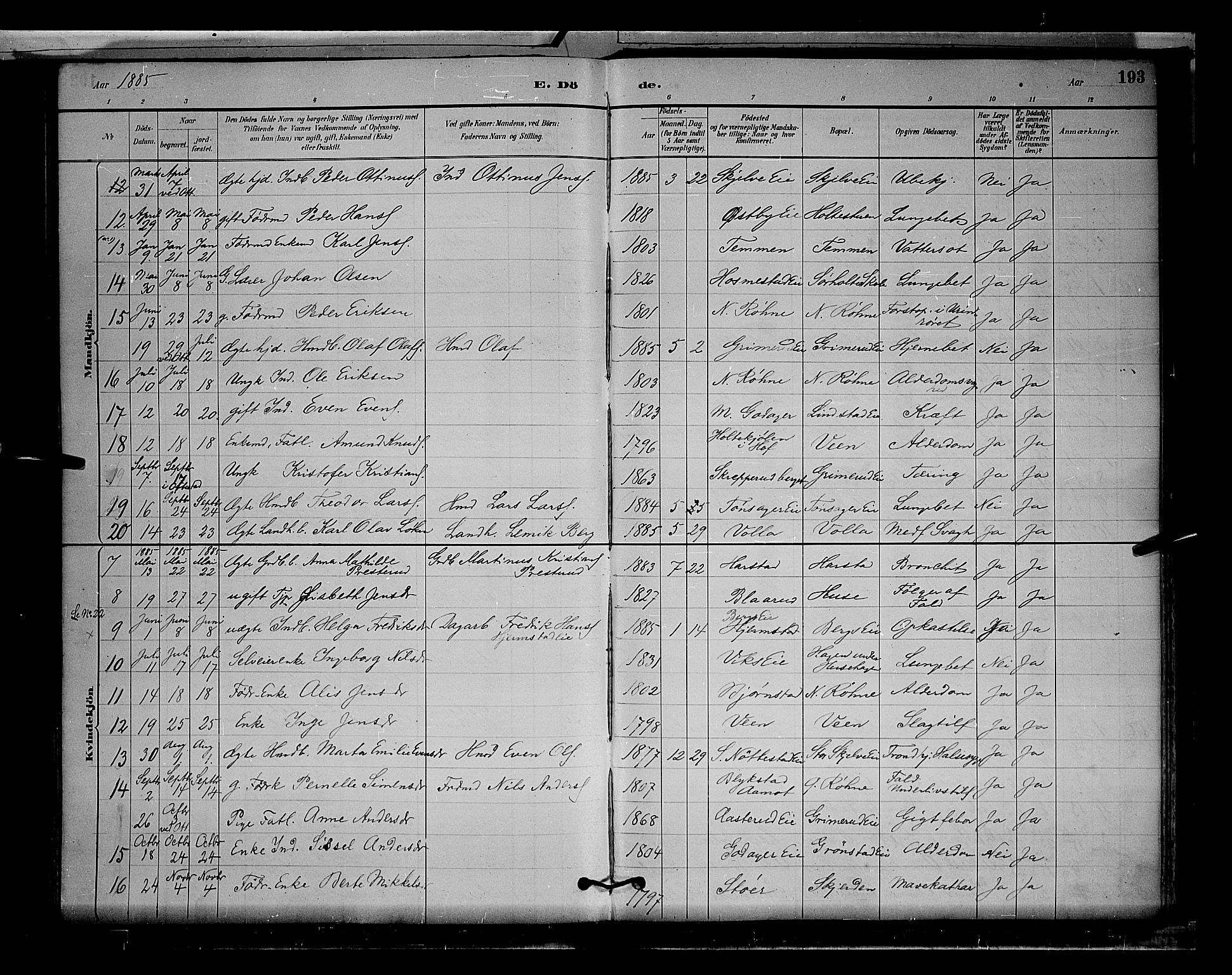 Stange prestekontor, AV/SAH-PREST-002/L/L0009: Parish register (copy) no. 9, 1883-1899, p. 193