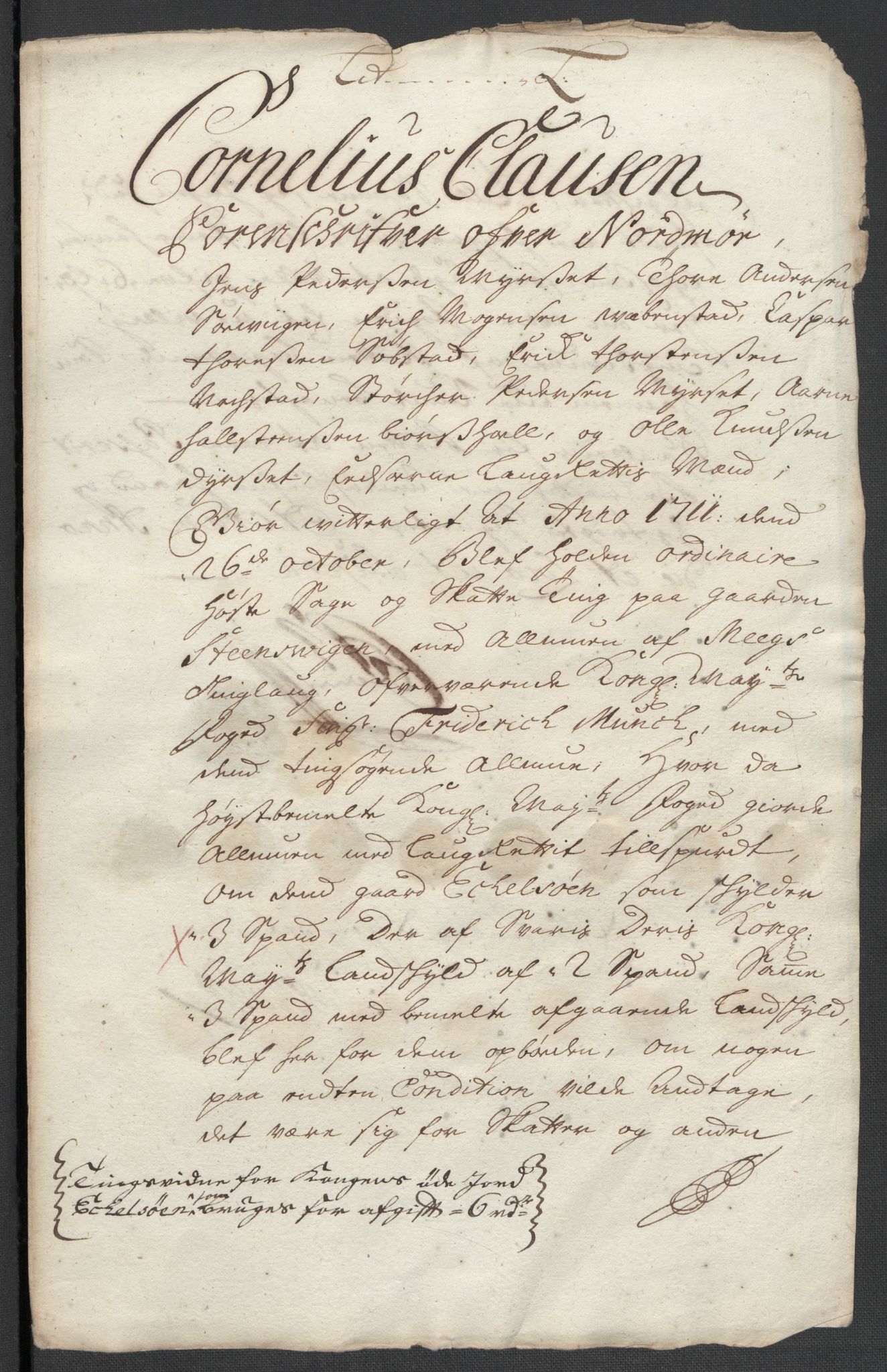 Rentekammeret inntil 1814, Reviderte regnskaper, Fogderegnskap, AV/RA-EA-4092/R56/L3745: Fogderegnskap Nordmøre, 1711, p. 396