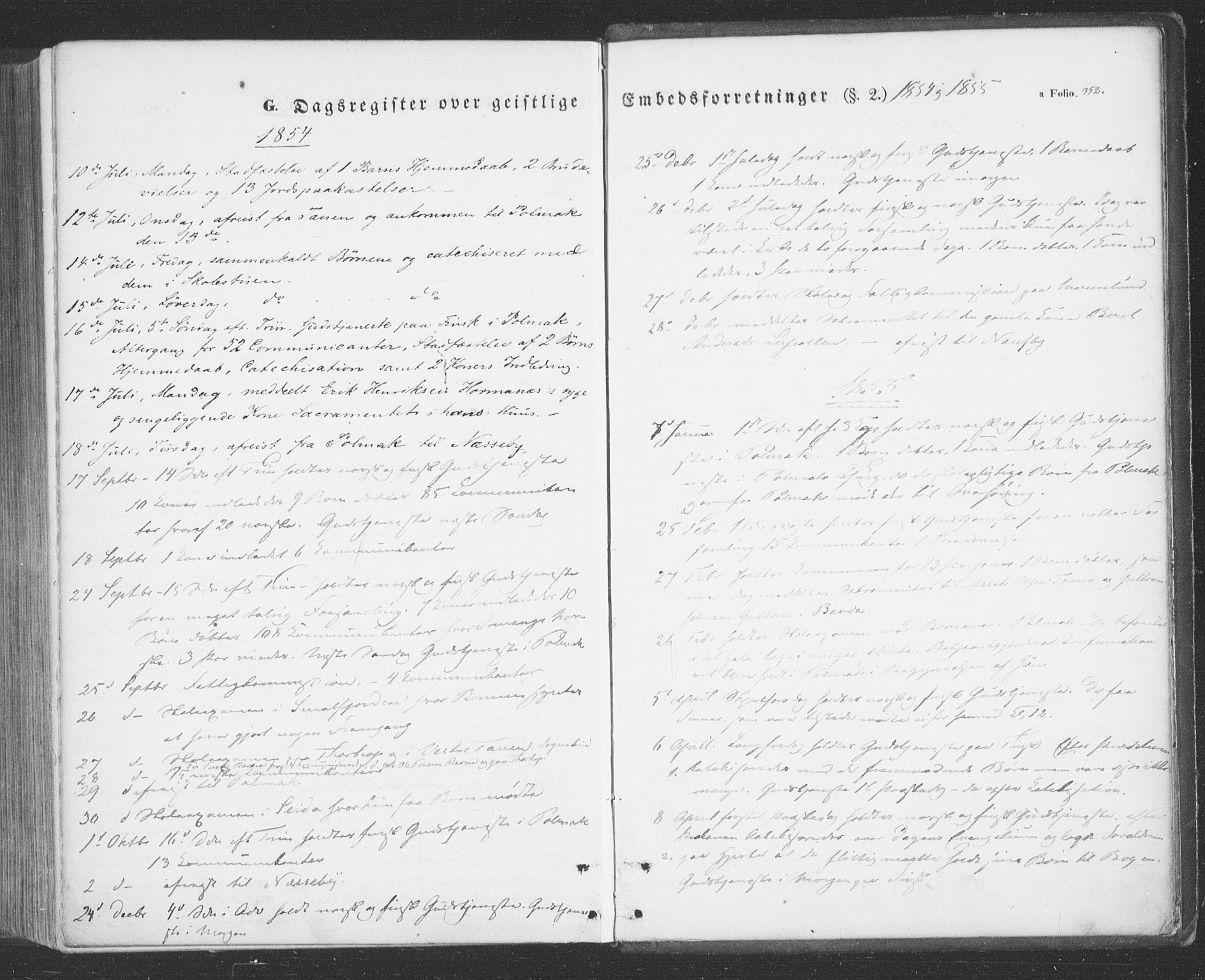 Tana sokneprestkontor, SATØ/S-1334/H/Ha/L0001kirke: Parish register (official) no. 1, 1846-1861, p. 352
