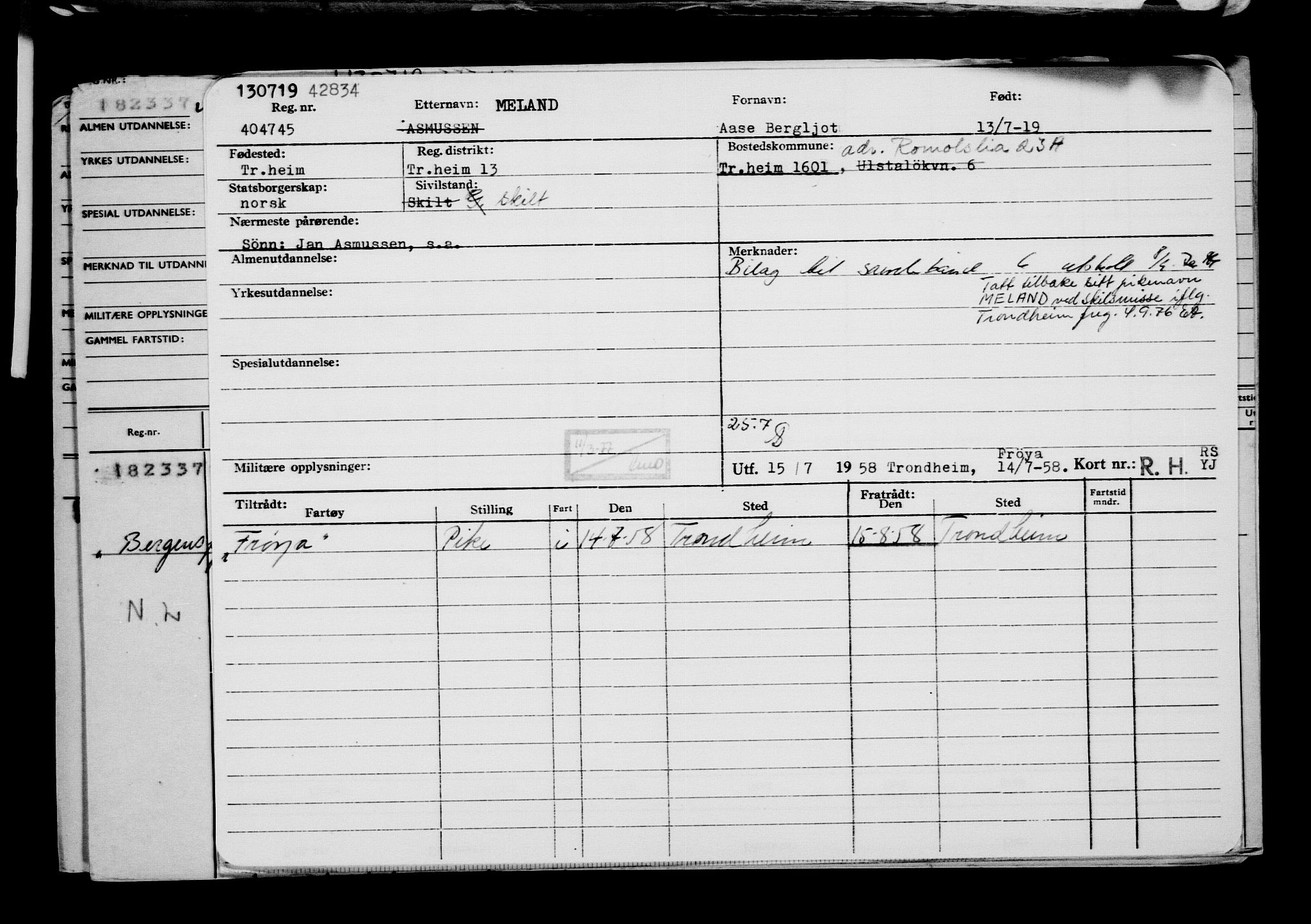 Direktoratet for sjømenn, AV/RA-S-3545/G/Gb/L0170: Hovedkort, 1919, p. 245