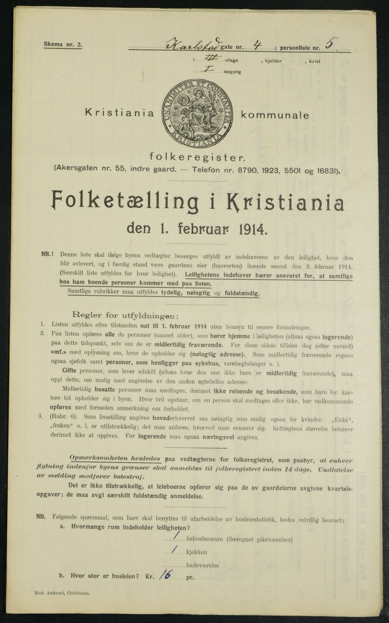 OBA, Municipal Census 1914 for Kristiania, 1914, p. 48921