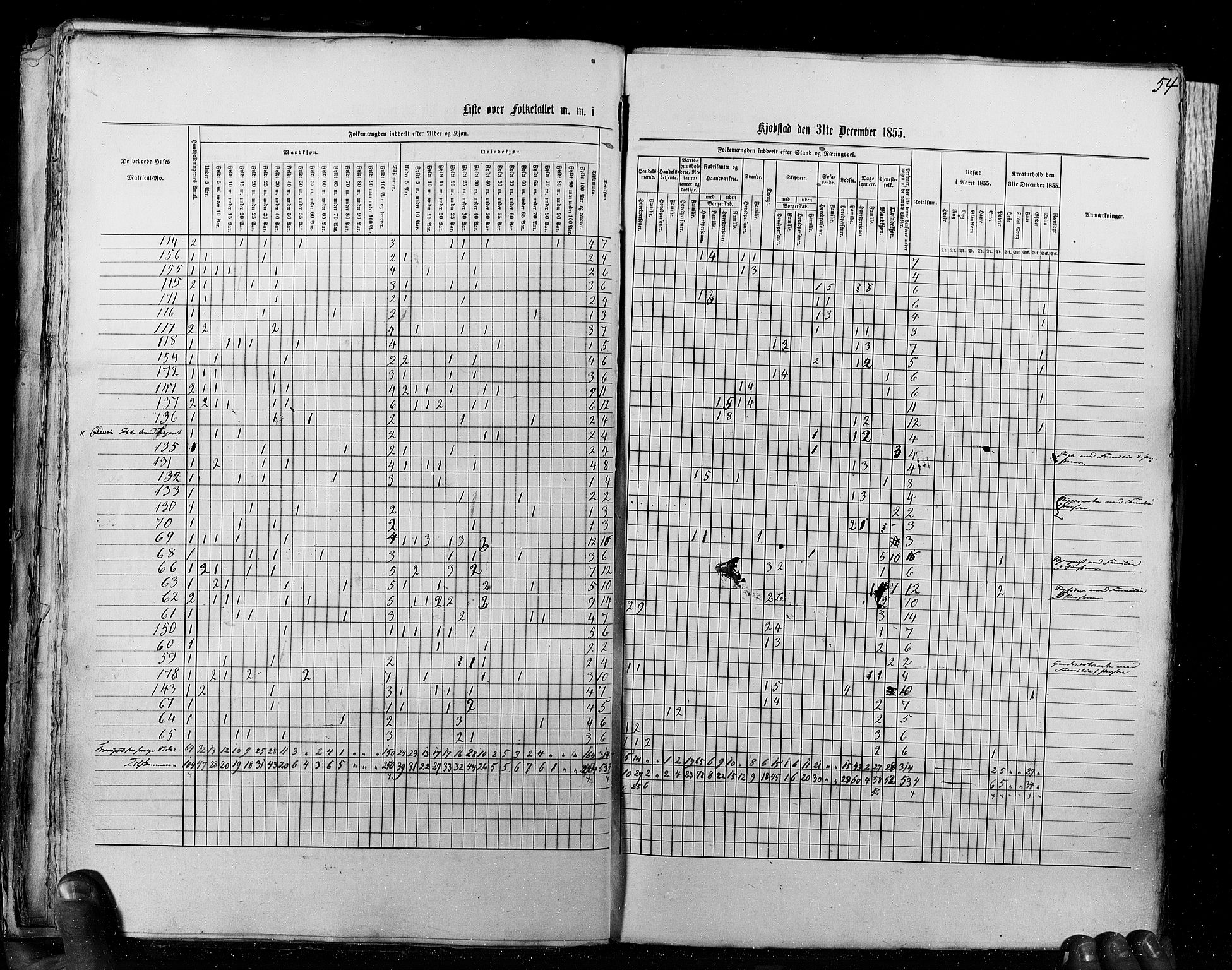 RA, Census 1855, vol. 8: Risør-Vadsø, 1855, p. 54