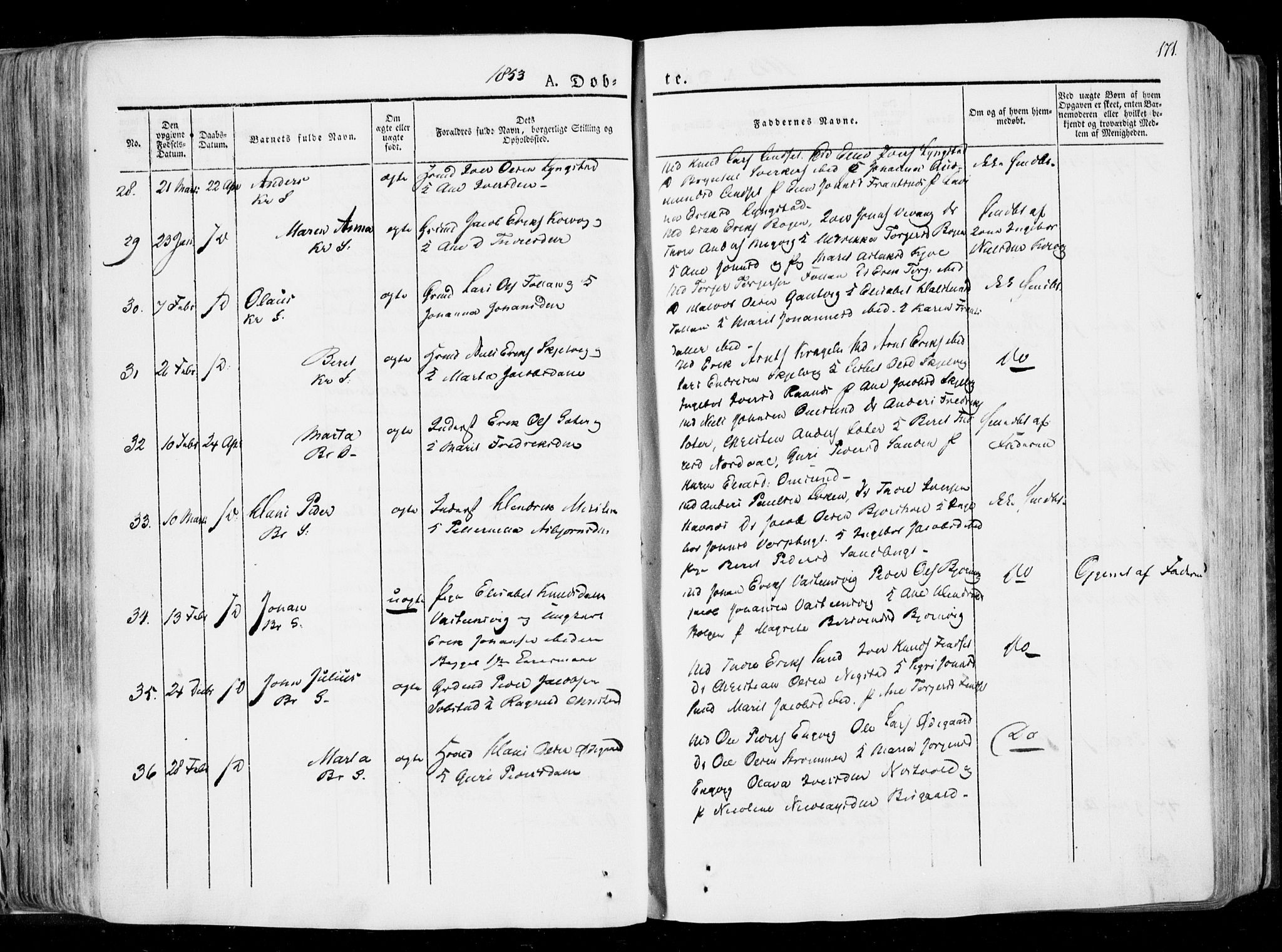 Ministerialprotokoller, klokkerbøker og fødselsregistre - Møre og Romsdal, AV/SAT-A-1454/568/L0803: Parish register (official) no. 568A10, 1830-1853, p. 171