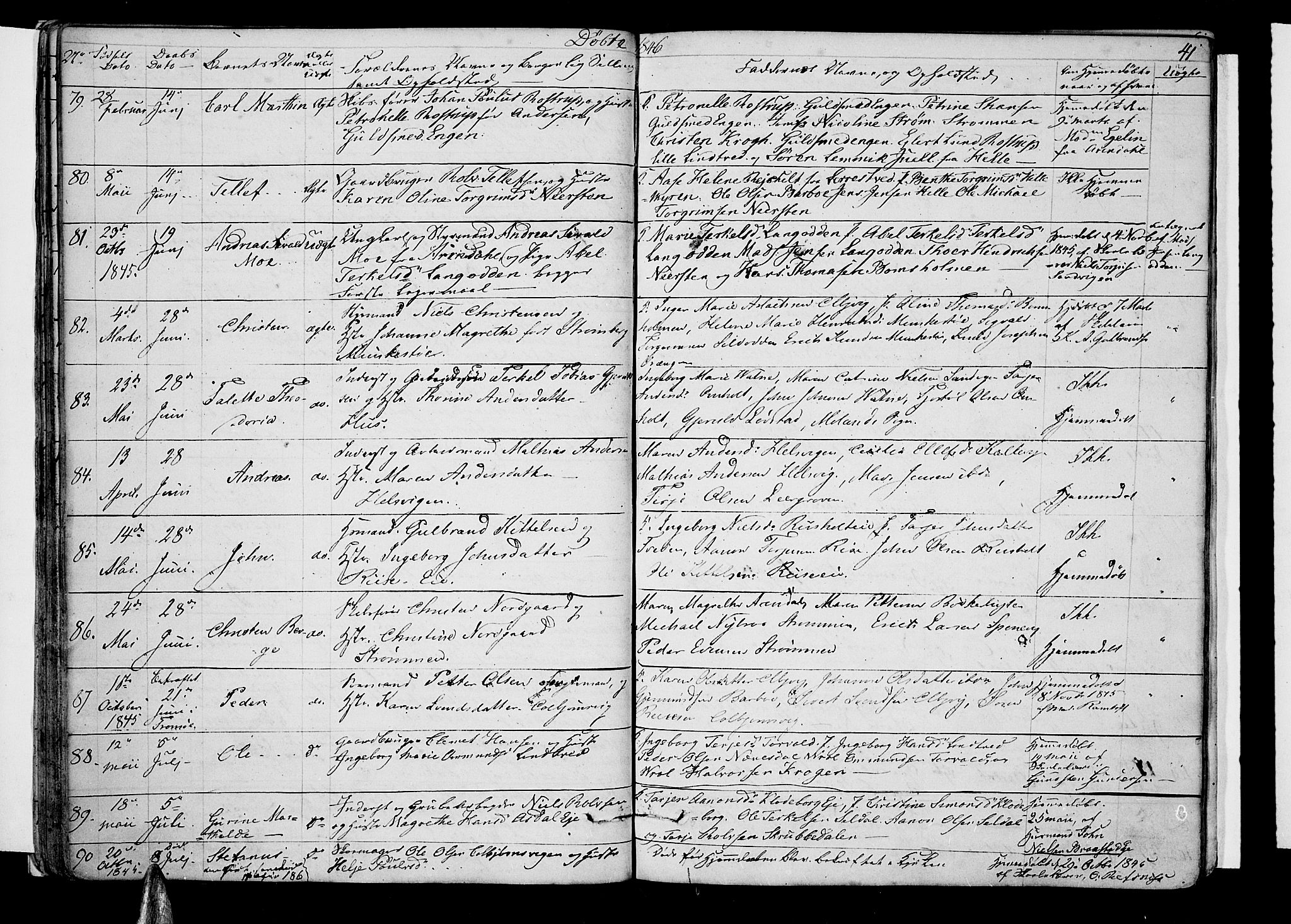 Øyestad sokneprestkontor, AV/SAK-1111-0049/F/Fb/L0006: Parish register (copy) no. B 6, 1843-1854, p. 41