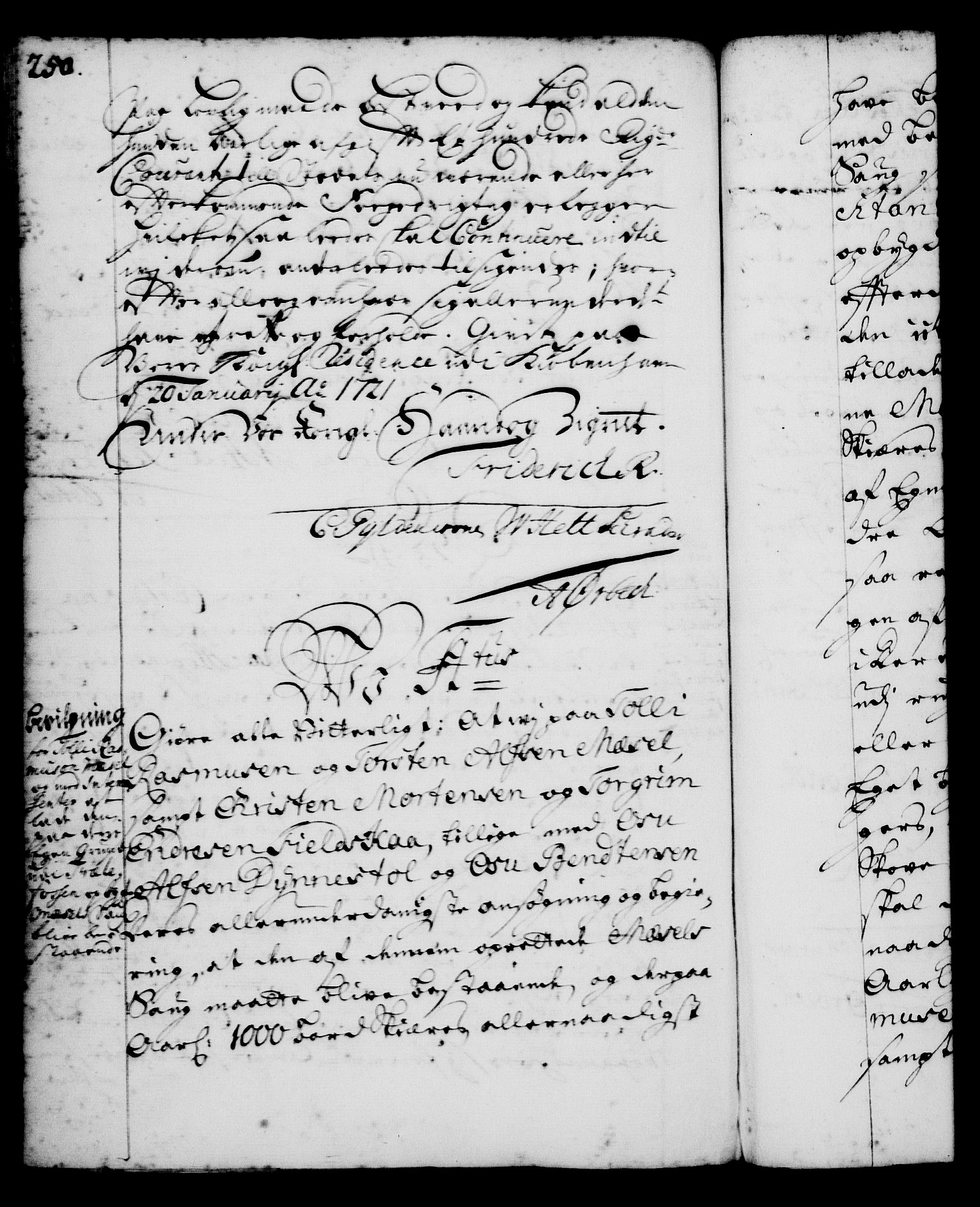 Rentekammeret, Kammerkanselliet, RA/EA-3111/G/Gg/Gga/L0001: Norsk ekspedisjonsprotokoll med register (merket RK 53.1), 1720-1723, p. 250
