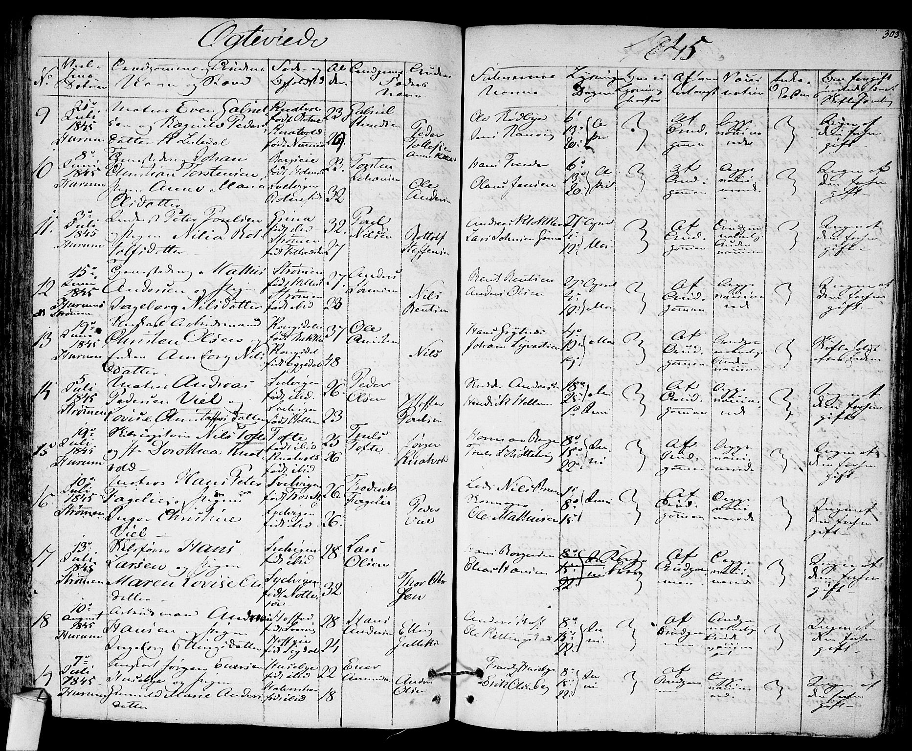 Hurum kirkebøker, SAKO/A-229/F/Fa/L0010: Parish register (official) no. 10, 1827-1846, p. 303