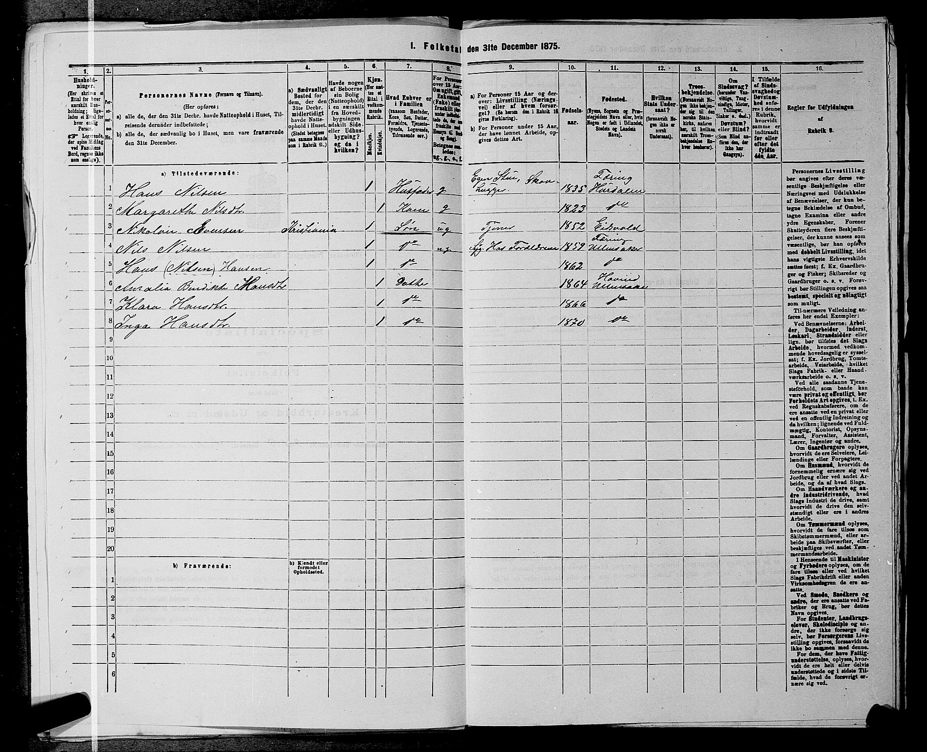 RA, 1875 census for 0235P Ullensaker, 1875, p. 2018