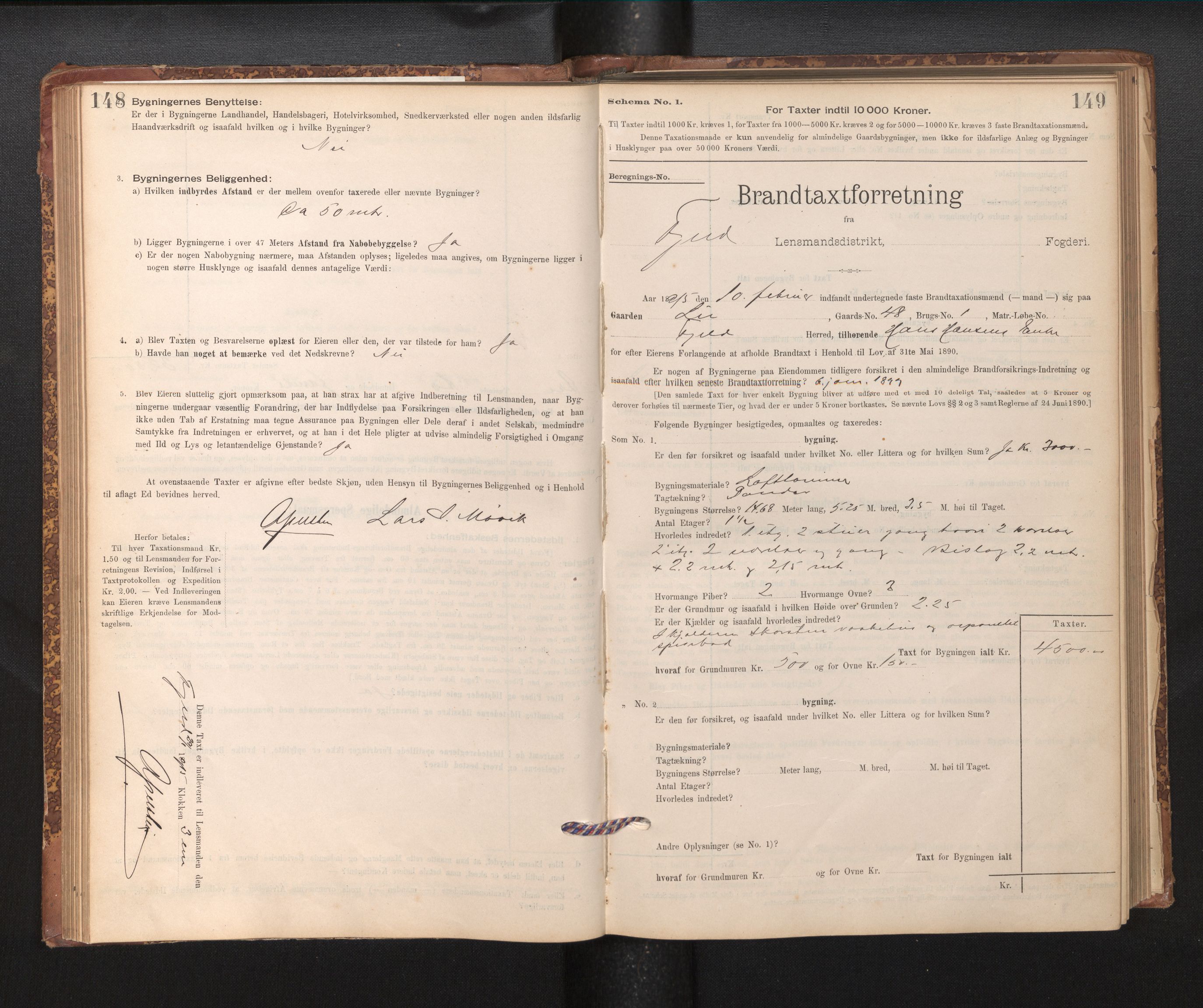 Lensmannen i Fjell, SAB/A-32301/0012/L0005: Branntakstprotokoll, skjematakst, 1895-1931, p. 148-149