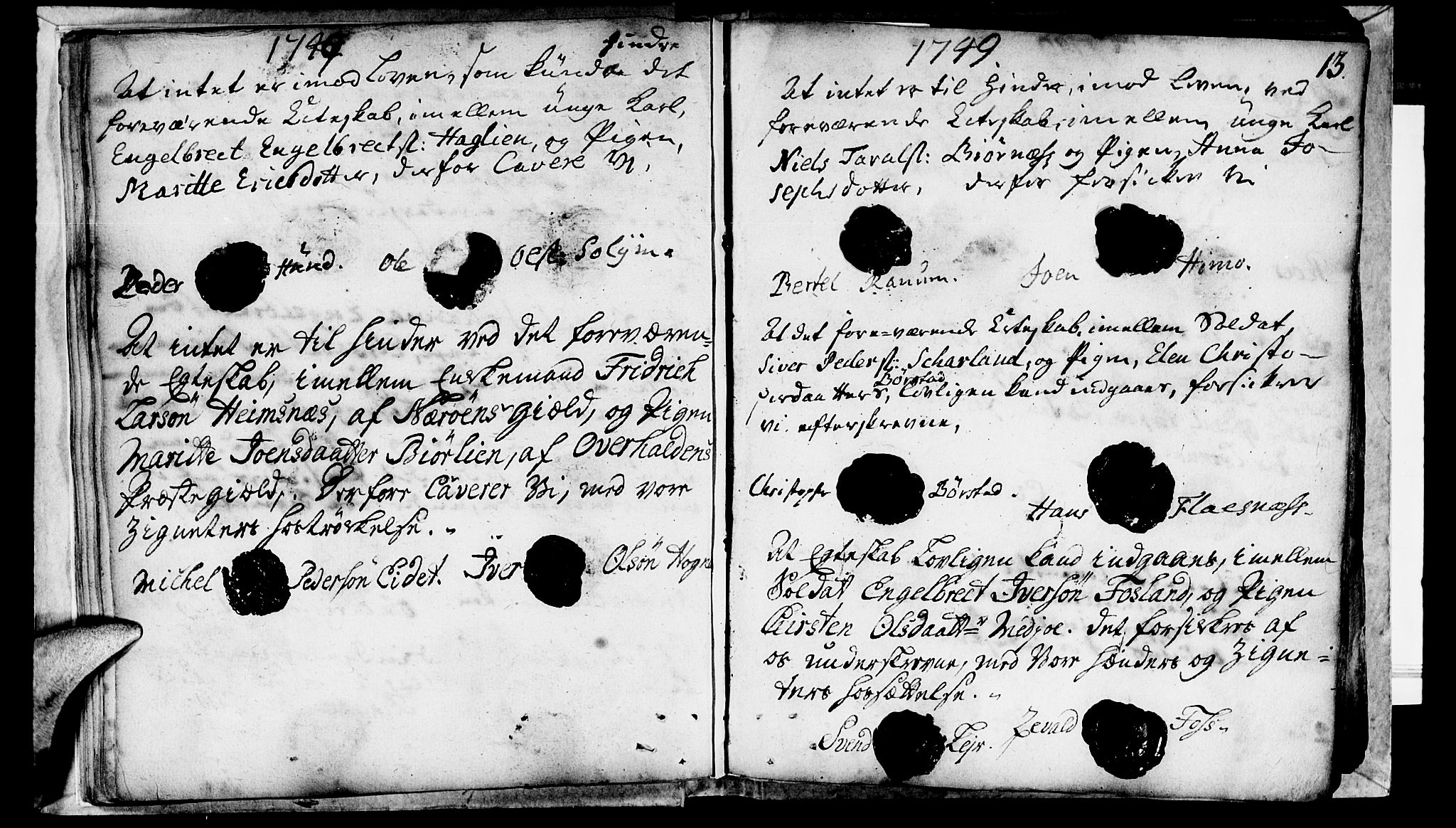 Ministerialprotokoller, klokkerbøker og fødselsregistre - Nord-Trøndelag, SAT/A-1458/764/L0541: Parish register (official) no. 764A01, 1745-1758, p. 13