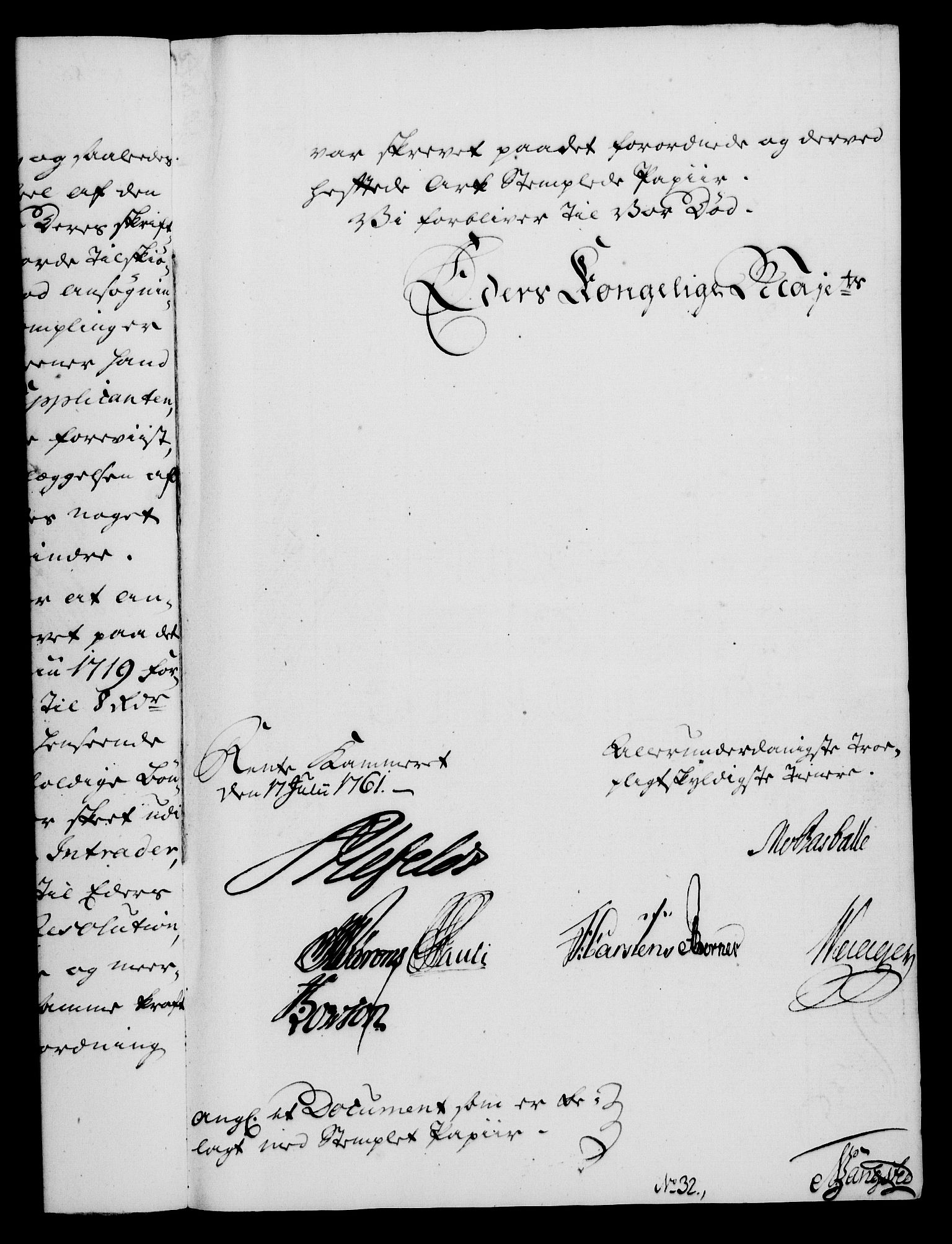 Rentekammeret, Kammerkanselliet, AV/RA-EA-3111/G/Gf/Gfa/L0043: Norsk relasjons- og resolusjonsprotokoll (merket RK 52.43), 1761, p. 334