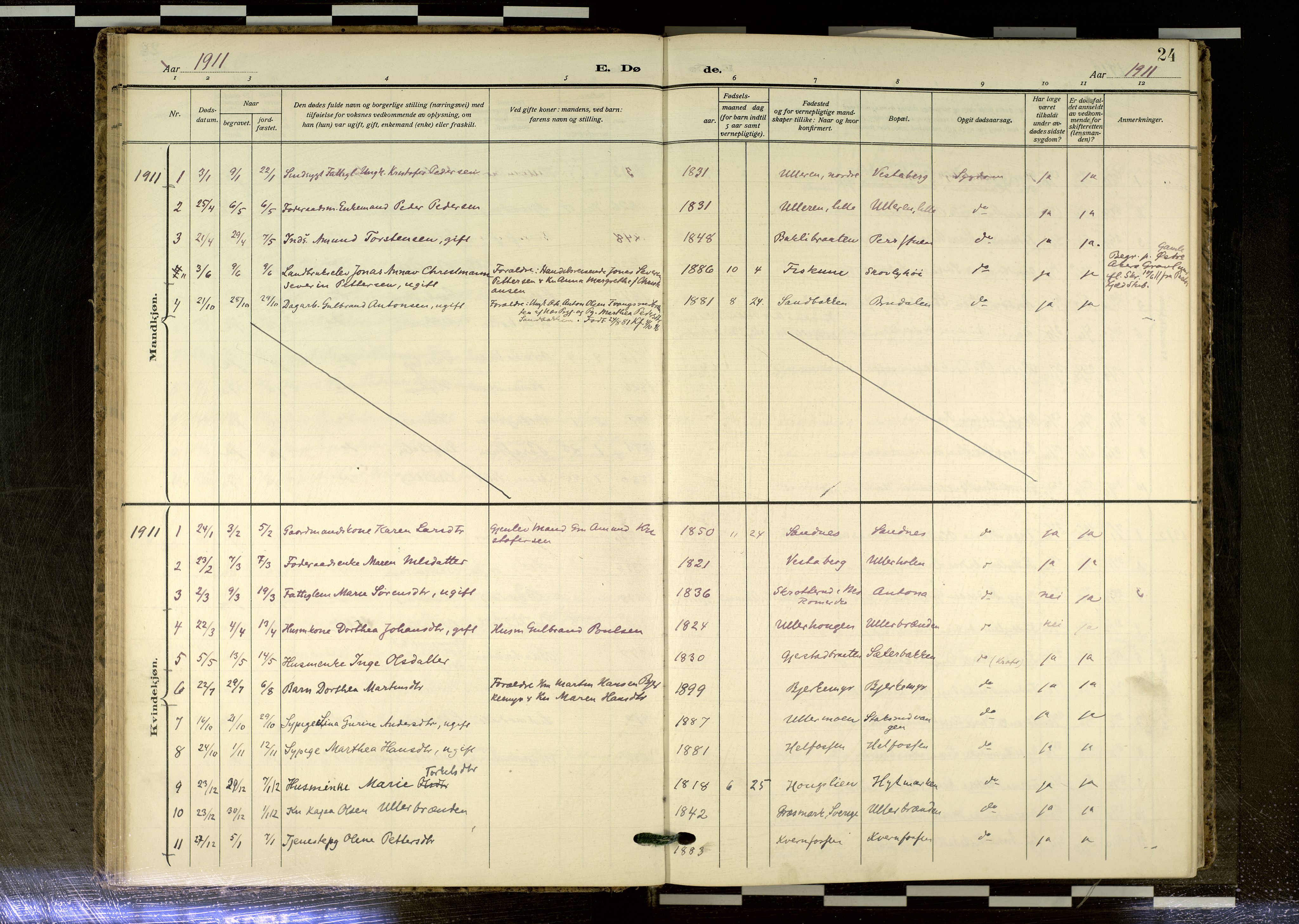 Sør-Odal prestekontor, AV/SAH-PREST-030/H/Ha/Haa/L0020: Parish register (official) no. 20, 1906-2012, p. 24