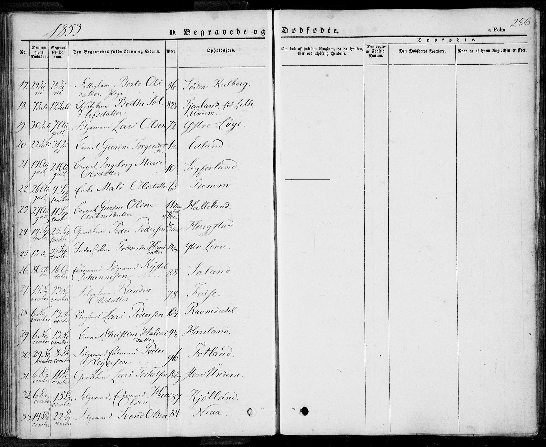 Lye sokneprestkontor, AV/SAST-A-101794/001/30BA/L0006: Parish register (official) no. A 5.2, 1842-1855, p. 286