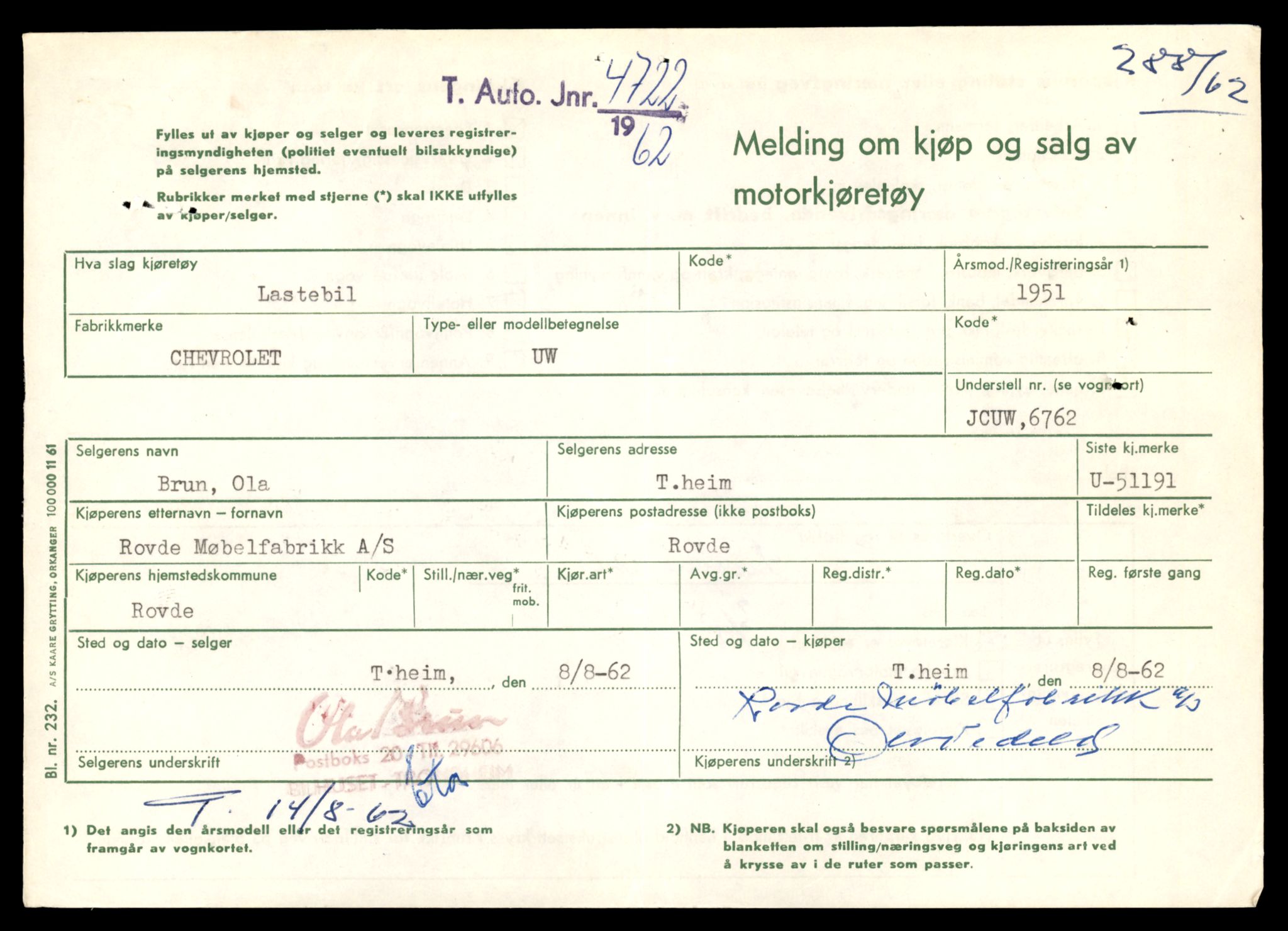 Møre og Romsdal vegkontor - Ålesund trafikkstasjon, SAT/A-4099/F/Fe/L0036: Registreringskort for kjøretøy T 12831 - T 13030, 1927-1998, p. 1449