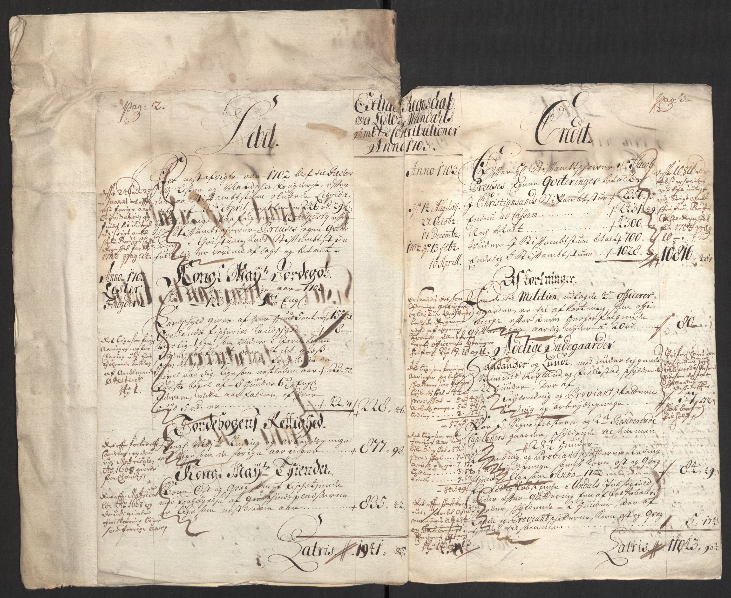 Rentekammeret inntil 1814, Reviderte regnskaper, Fogderegnskap, AV/RA-EA-4092/R43/L2550: Fogderegnskap Lista og Mandal, 1703-1704, p. 12