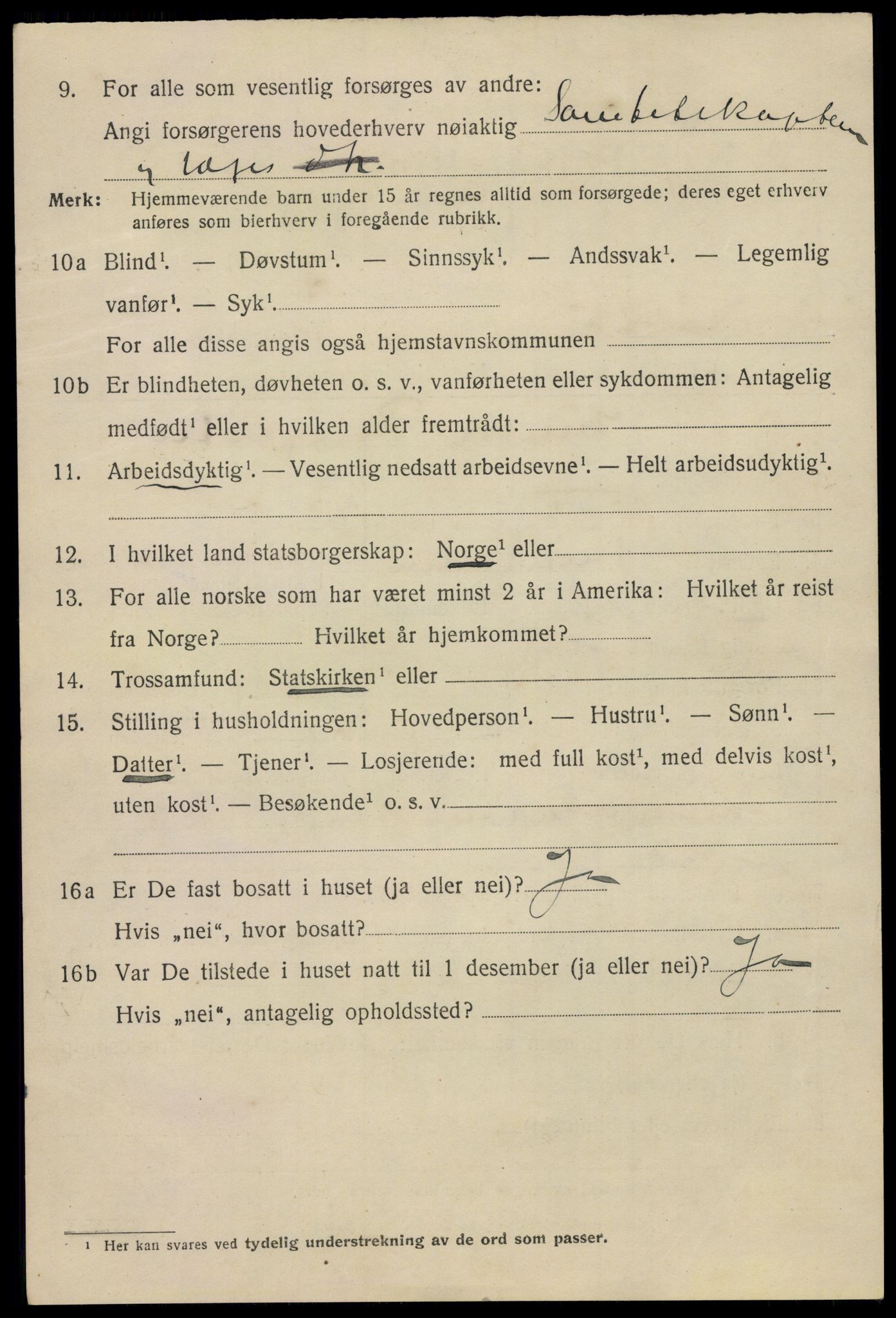 SAO, 1920 census for Drøbak, 1920, p. 3360