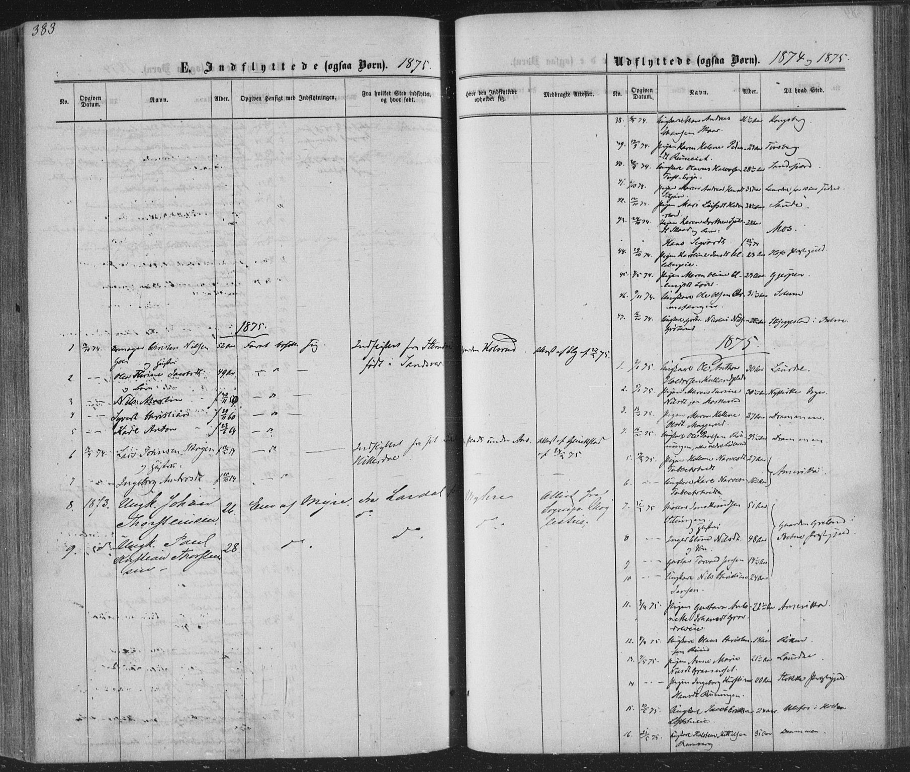 Sandsvær kirkebøker, AV/SAKO-A-244/F/Fa/L0007: Parish register (official) no. I 7, 1869-1877, p. 383