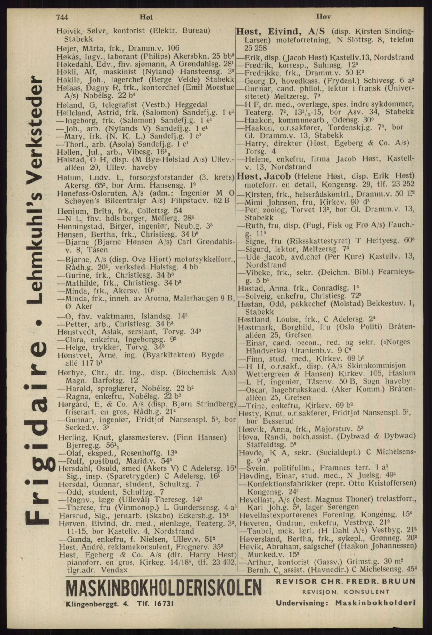 Kristiania/Oslo adressebok, PUBL/-, 1939, p. 744