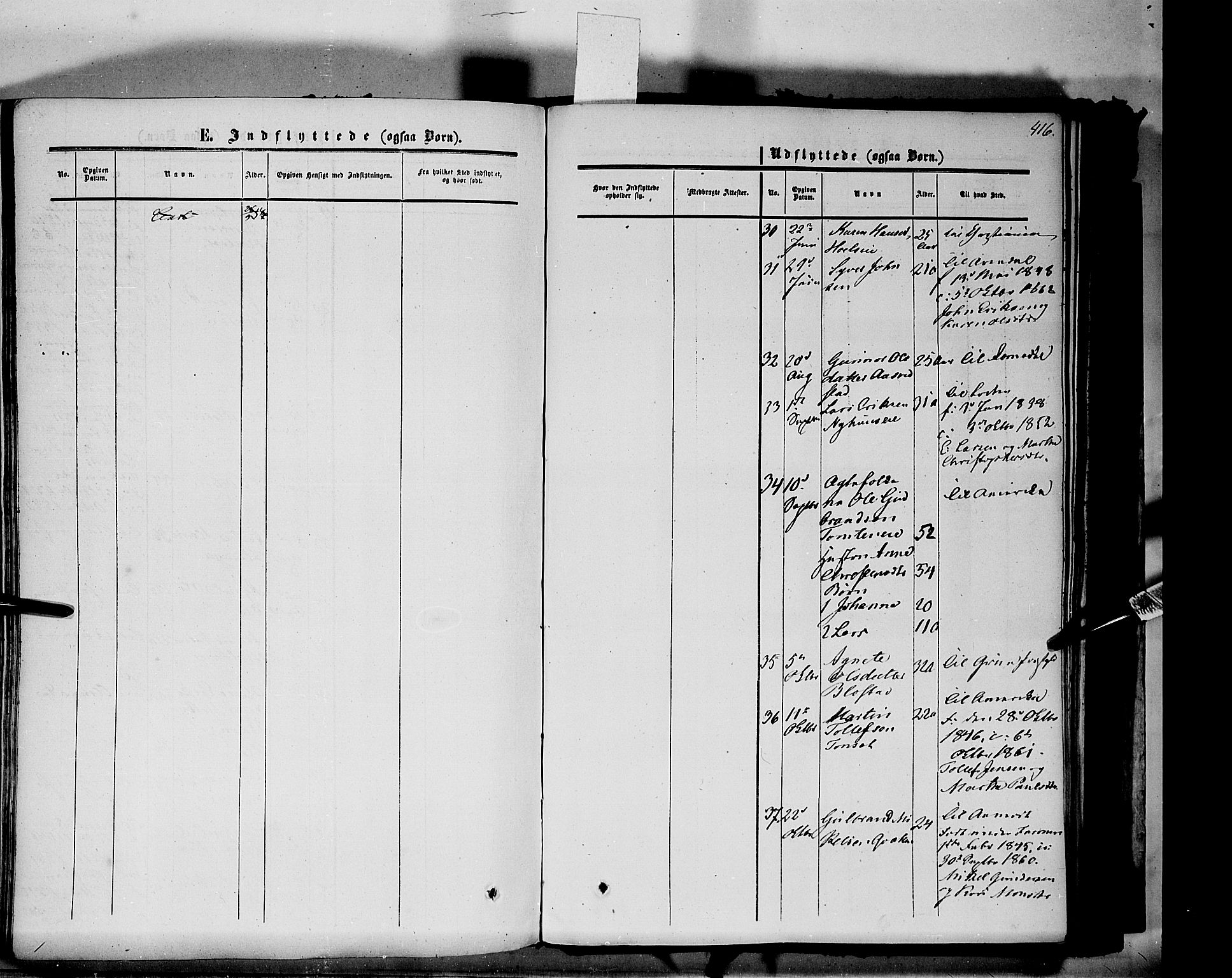 Vang prestekontor, Hedmark, AV/SAH-PREST-008/H/Ha/Haa/L0012: Parish register (official) no. 12, 1855-1870, p. 416