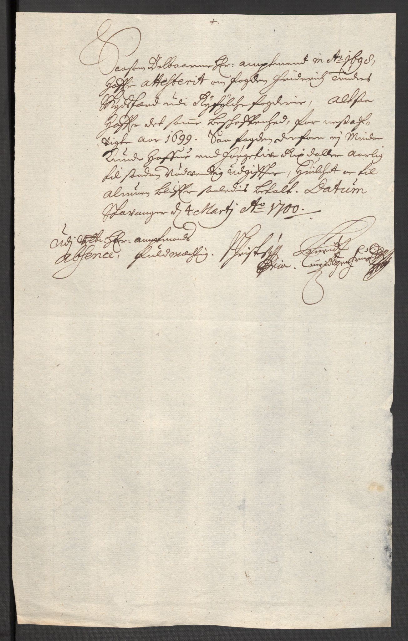 Rentekammeret inntil 1814, Reviderte regnskaper, Fogderegnskap, RA/EA-4092/R47/L2858: Fogderegnskap Ryfylke, 1697-1700, p. 311