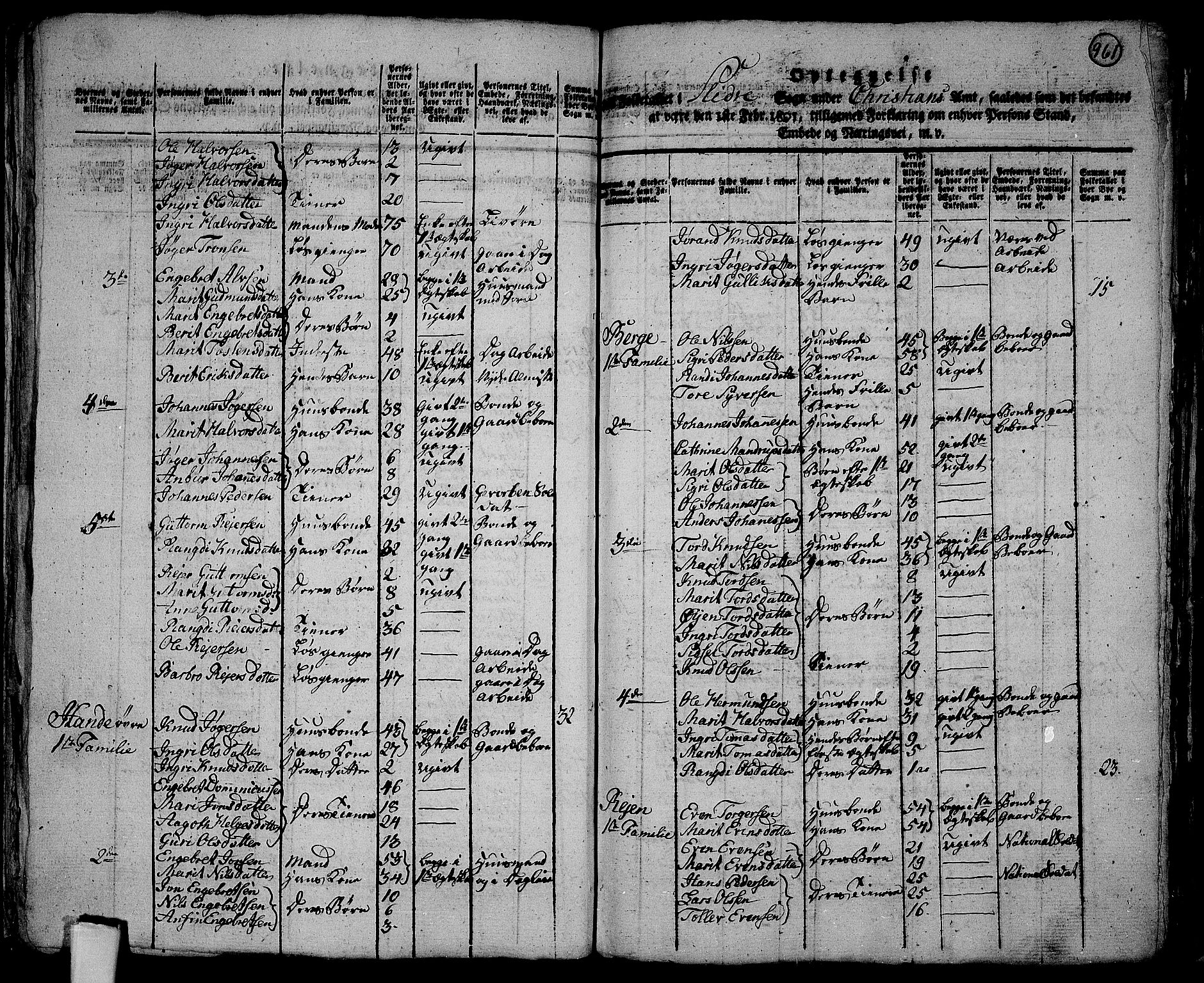 RA, 1801 census for 0543P Slidre, 1801, p. 960b-961a