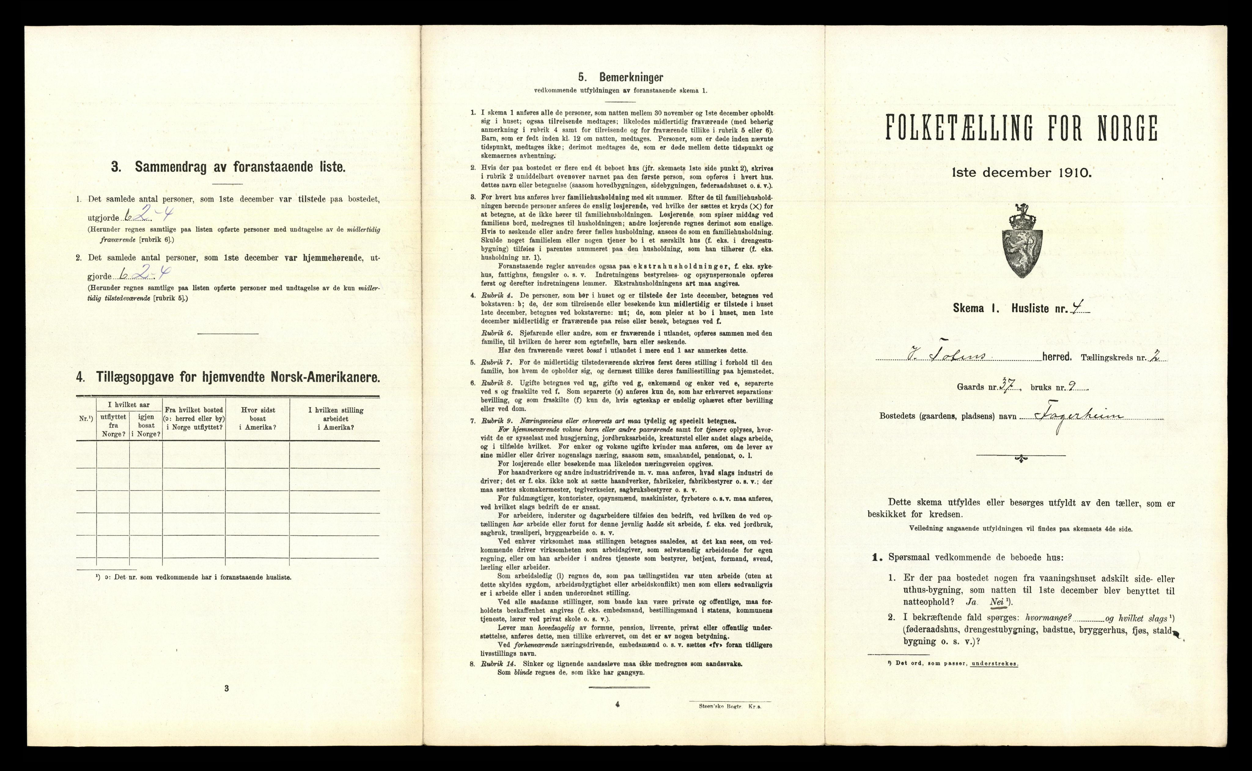 RA, 1910 census for Vestre Toten, 1910, p. 255