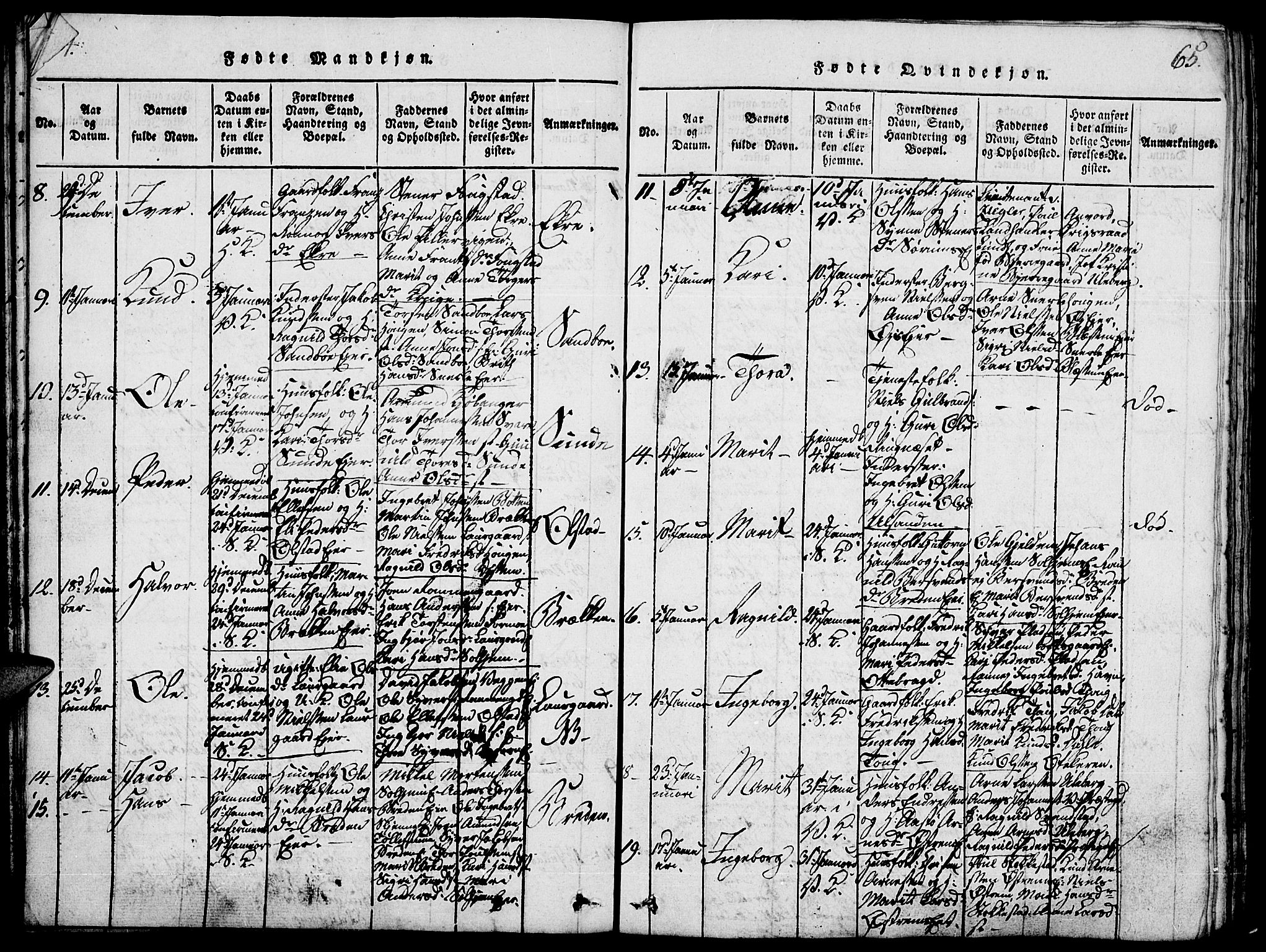 Vågå prestekontor, AV/SAH-PREST-076/H/Ha/Haa/L0003: Parish register (official) no. 3, 1815-1827, p. 64-65