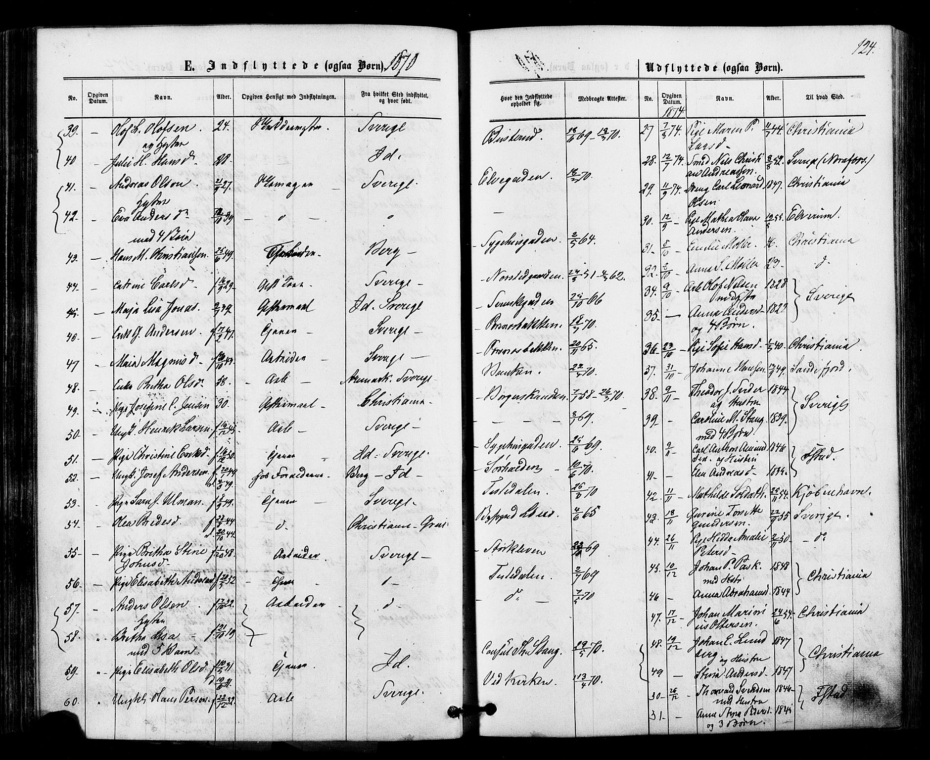 Halden prestekontor Kirkebøker, AV/SAO-A-10909/F/Fa/L0010: Parish register (official) no. I 10, 1866-1877, p. 124