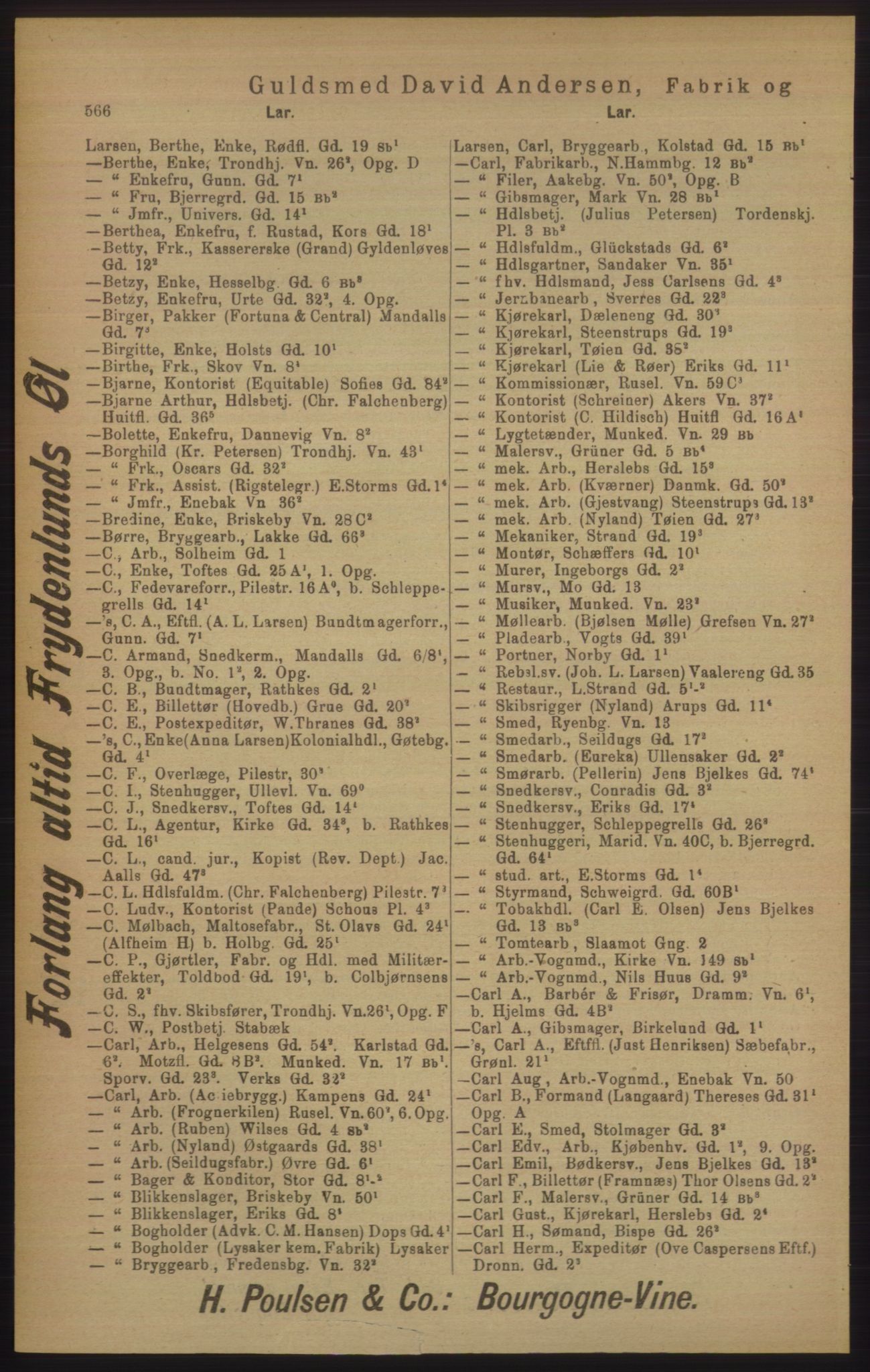 Kristiania/Oslo adressebok, PUBL/-, 1906, p. 566