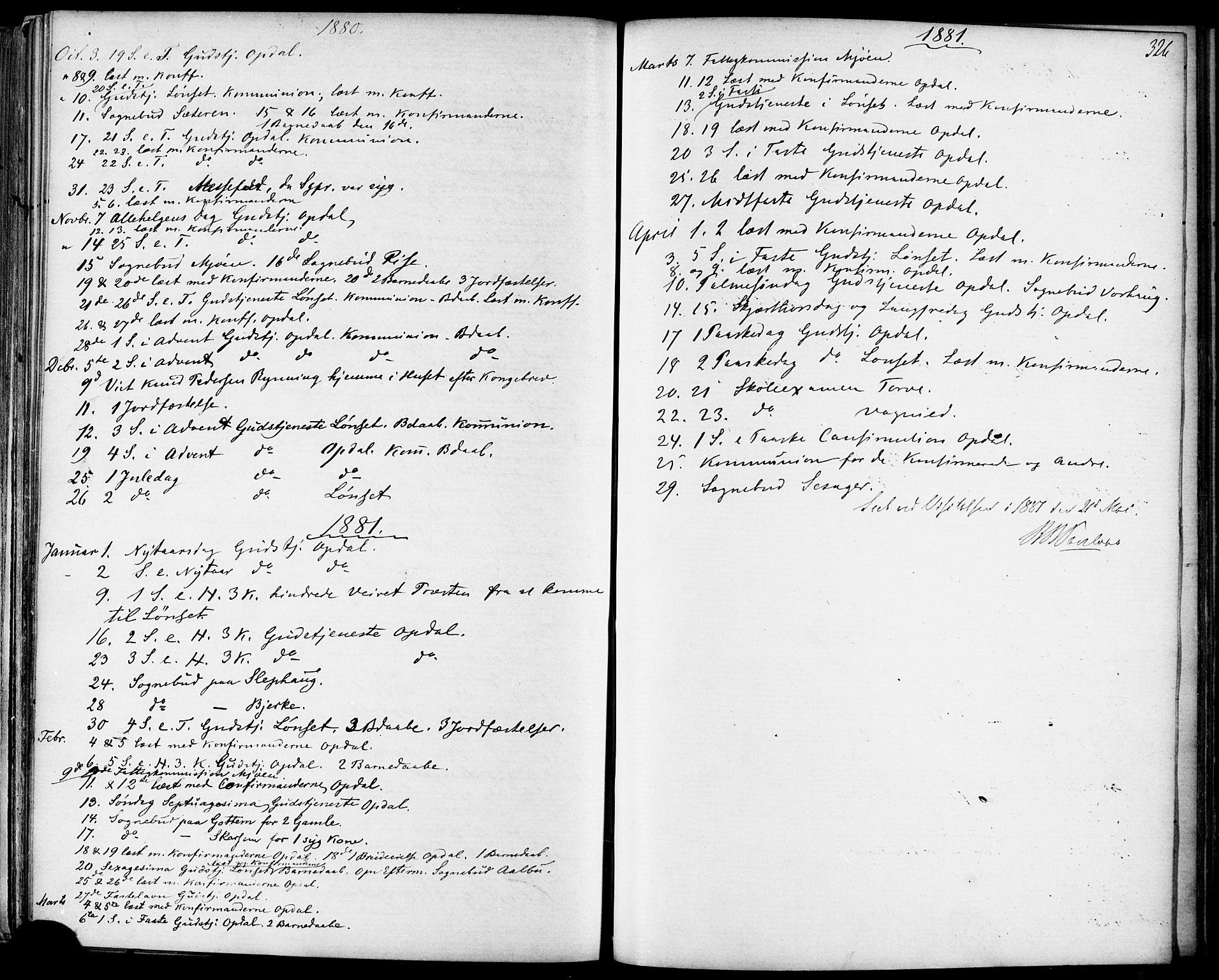 Ministerialprotokoller, klokkerbøker og fødselsregistre - Sør-Trøndelag, SAT/A-1456/678/L0900: Parish register (official) no. 678A09, 1872-1881, p. 326